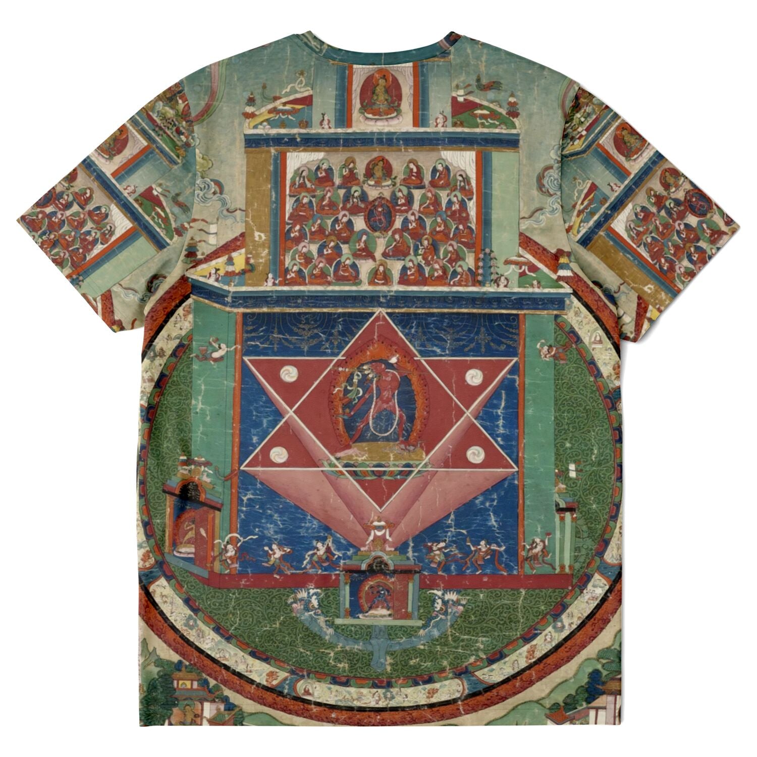 Dakini Vajrayogini | Supreme Female Tantric Deity | Tibetan Buddhist Sacred Geometry Mandala Thangka All-Over-Print Tshirt