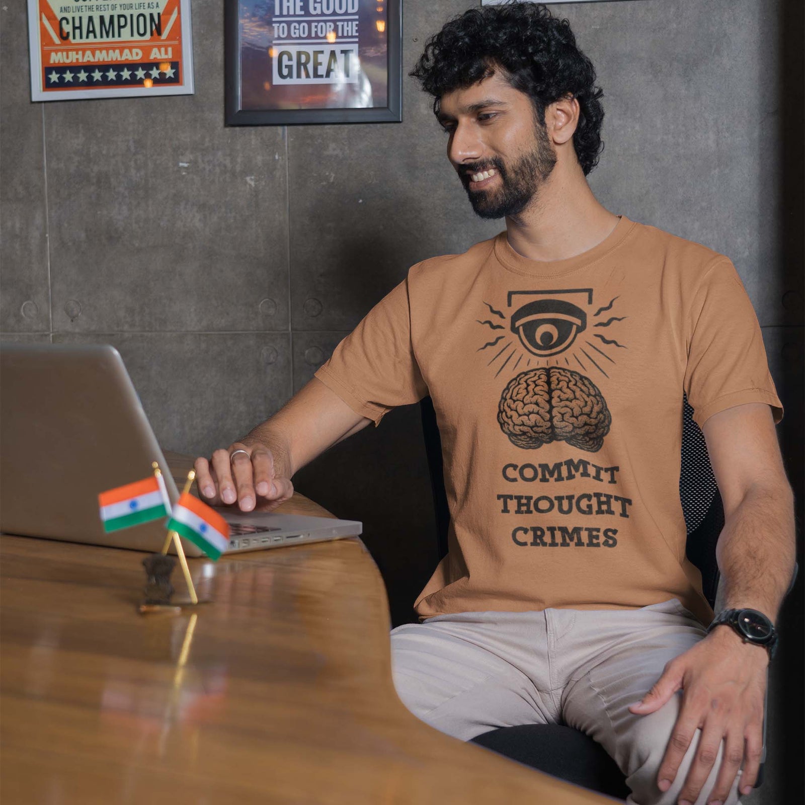 Commit Thought Crimes: 1984, Brave New World, Anti Surveillance Tee | Orwellian Big Brother Art Tshirt
