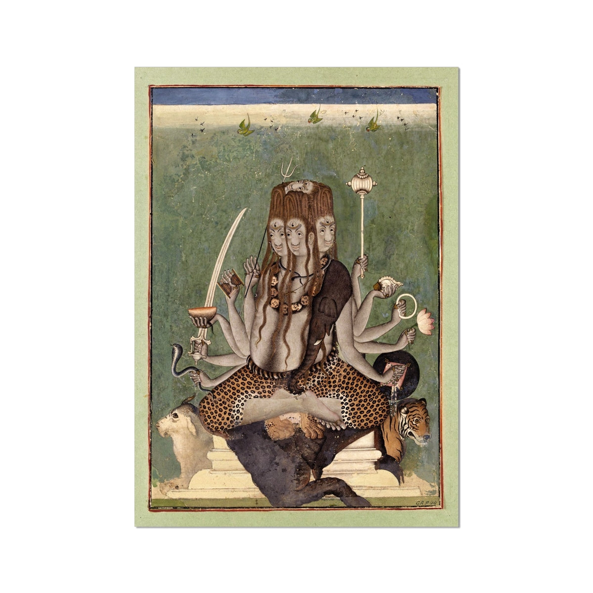 Shiva Bhairava Devotional Hindu Mythology Wall Art | Ancient Tantric Indian Deity Fine Art Print