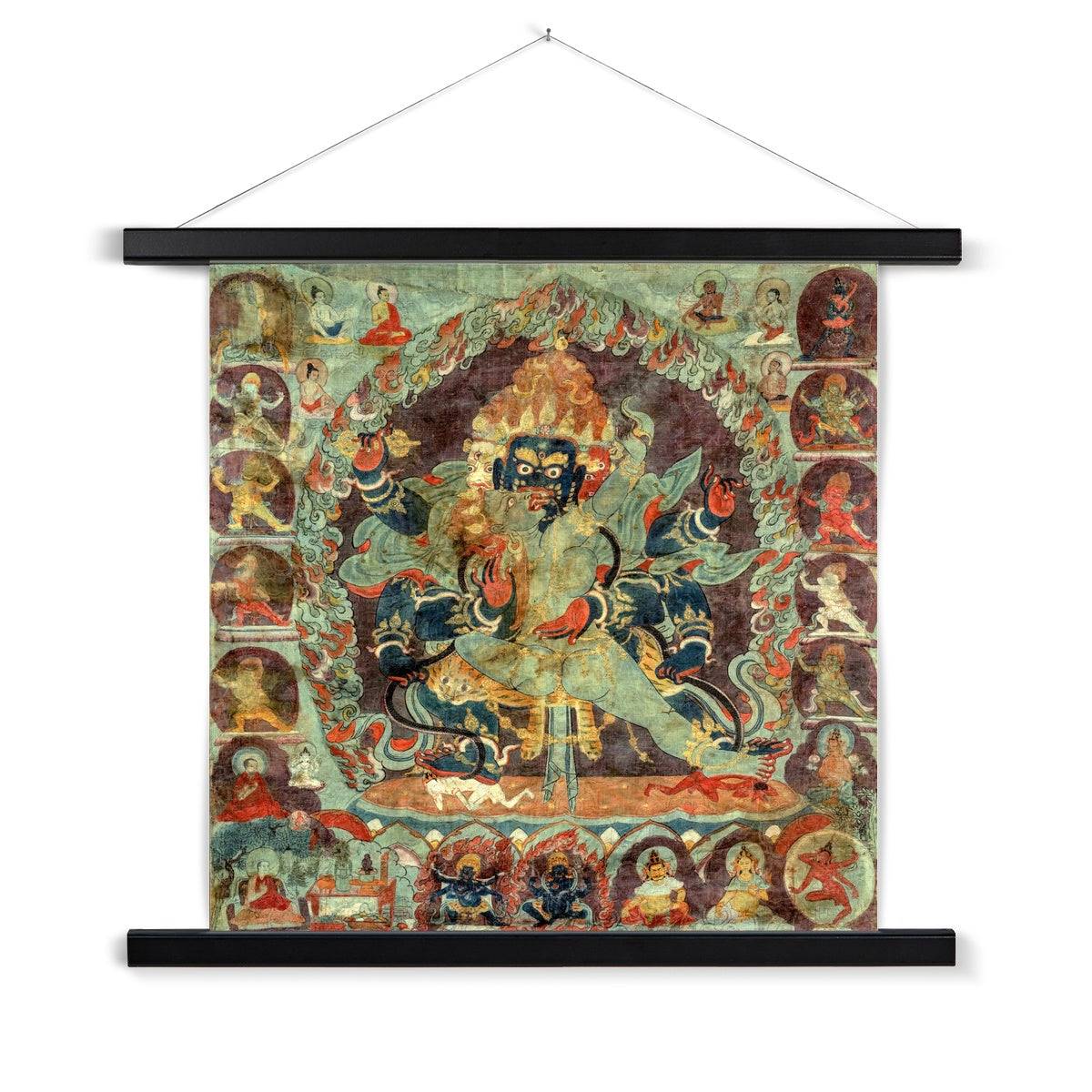 Mahachakra Vajrapani Thangka (Bodhisattva & Buddhist Deity) | Tibetan Protector from Negativity | Sacred Sexuality Fine Art Print w Hanger
