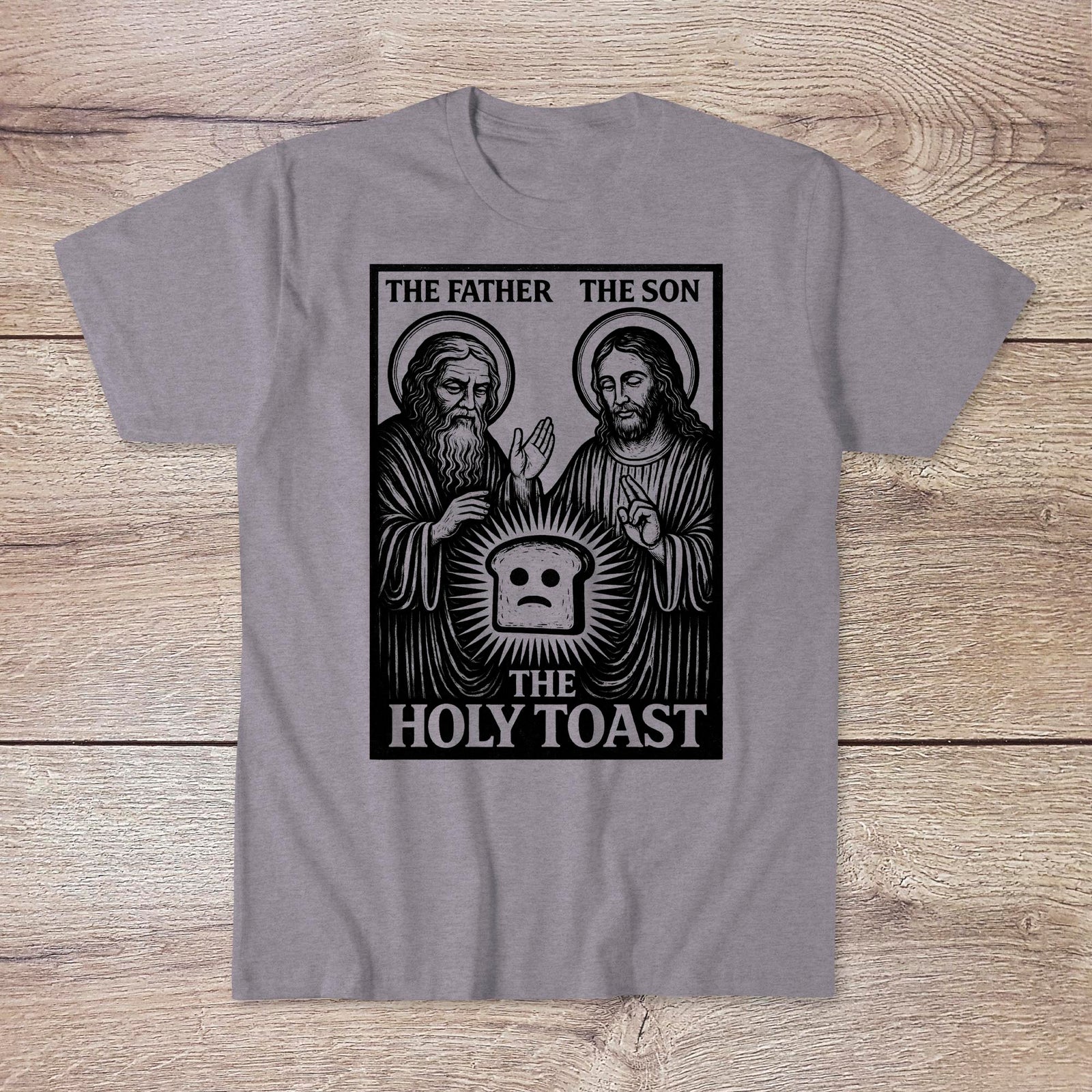 The Holy Toast: Blasphemous Atheist Medieval Tee | Funny Christian Middle-Ages Graphic Art T-Shirt