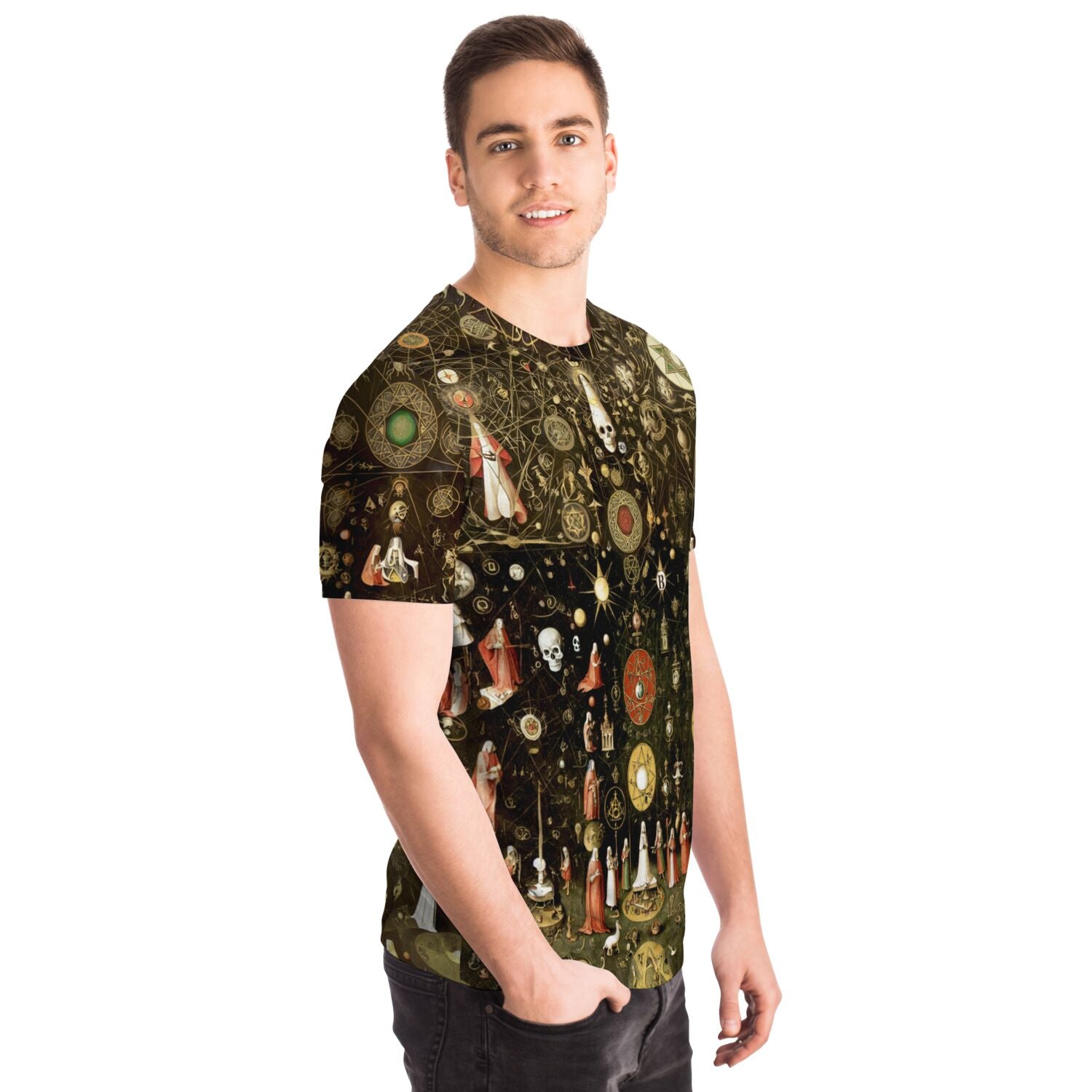 Alchemical Hermetic Symbolism and Talismans | Mystical Occult Astrological Chart | Vintage Kabbala Graphic Art T-Shirt