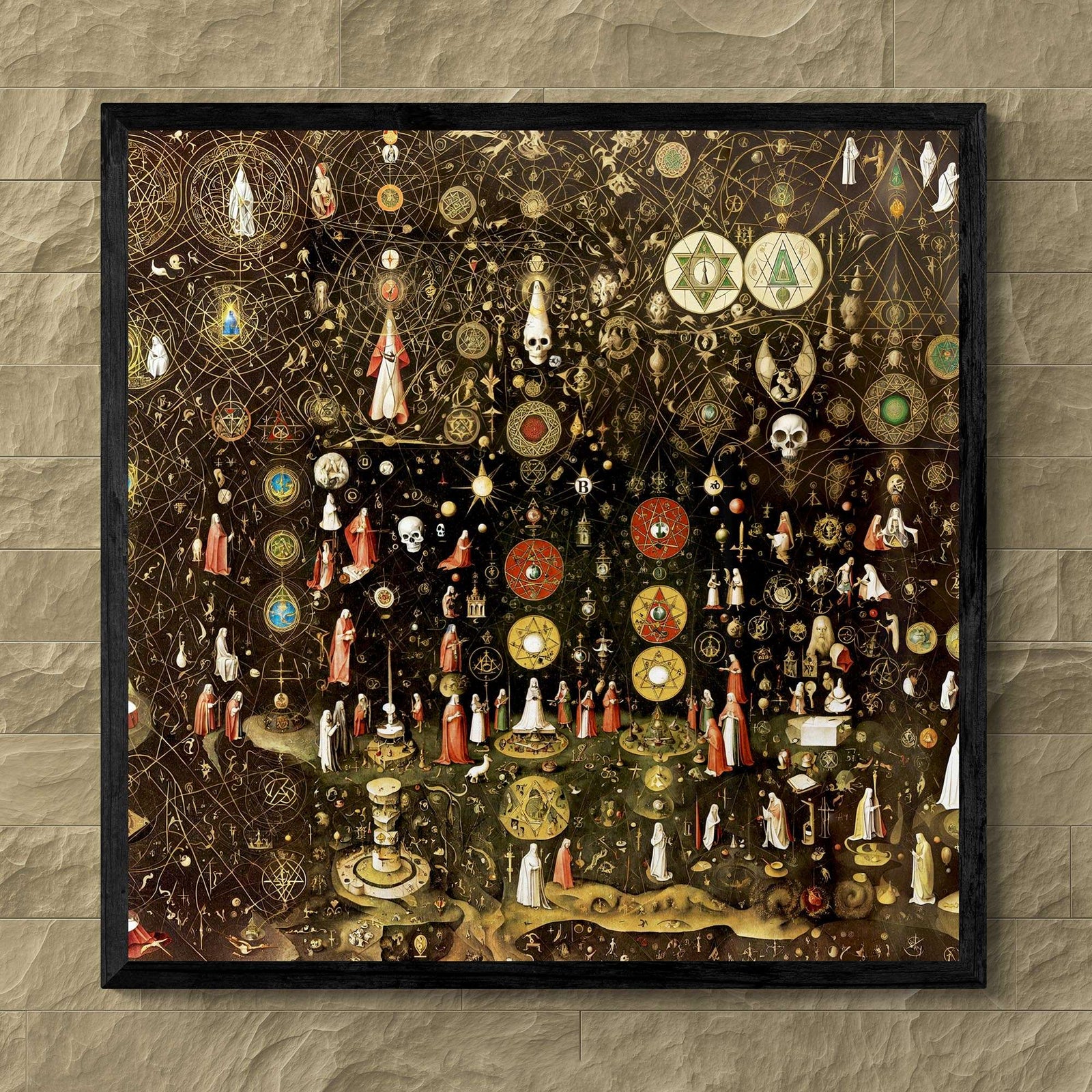 Alchemical Hermetic Symbolism | Arcane Secret Wisdom | Illuminati Freemason Astrology | Vintage Occult Kabbala Fine Art Print