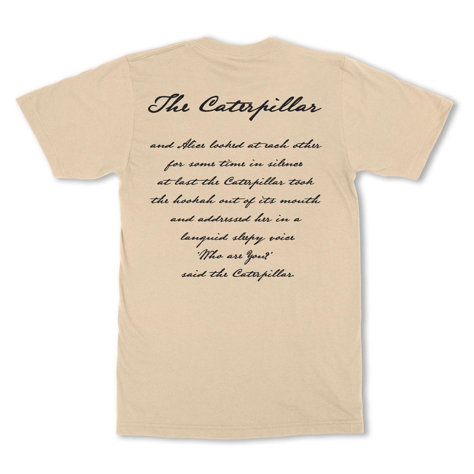 Alice In Wonderland Smoking Caterpillar with Hookah Double Sided Unisex Graphic Art T-shirt