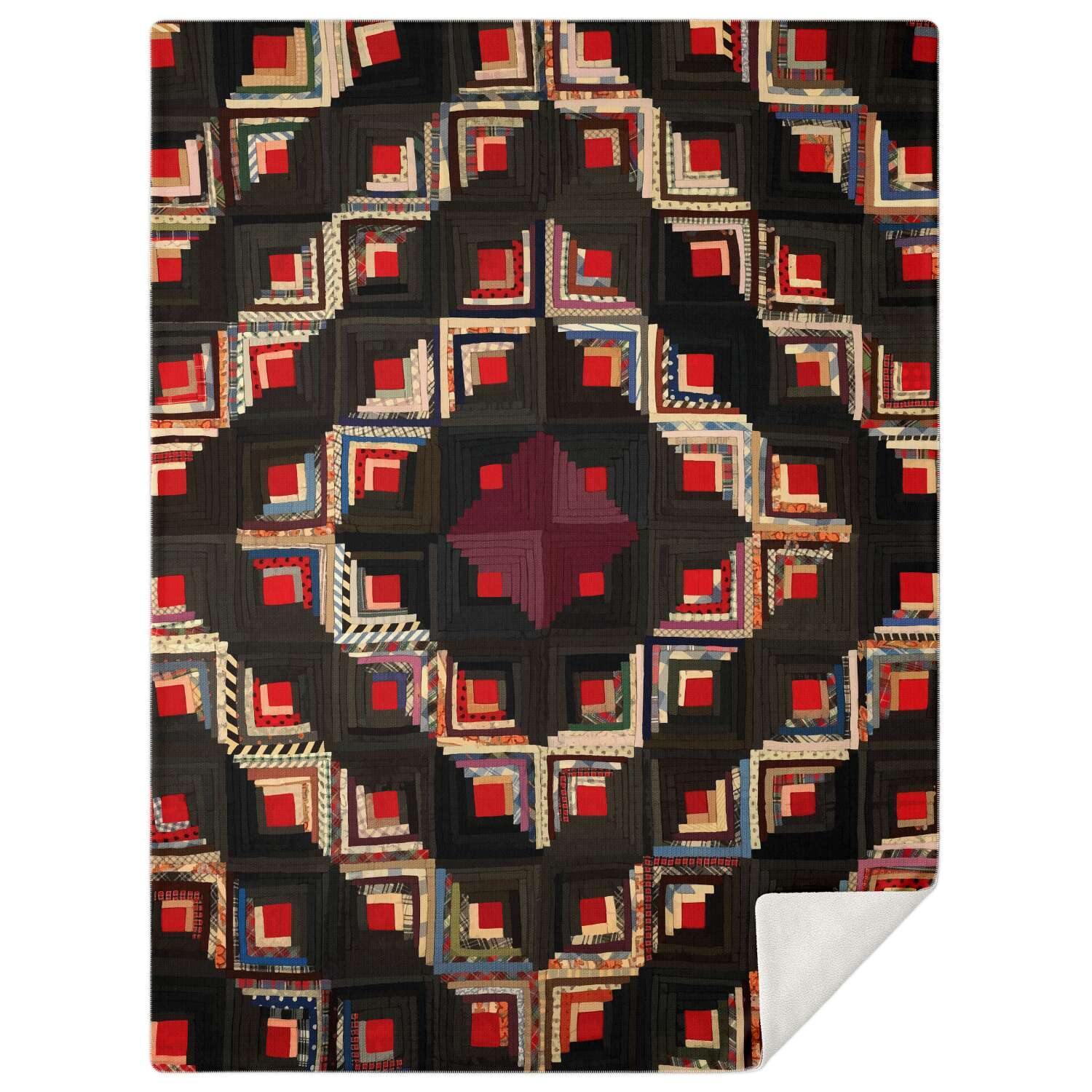 American Log-Cabin Quilt Design (19TH CENTURY) | Microfleece Blanket