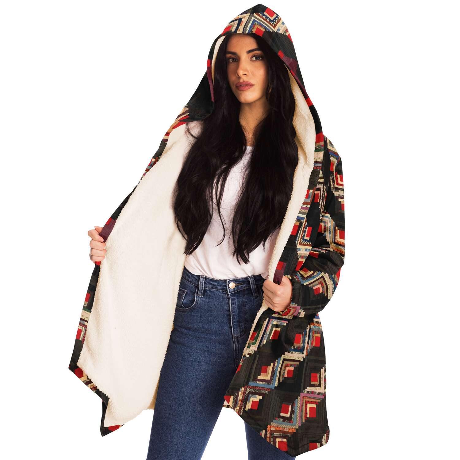 American Log-Cabin Quilt Unisex Dream Cloak (19th century Cloak)