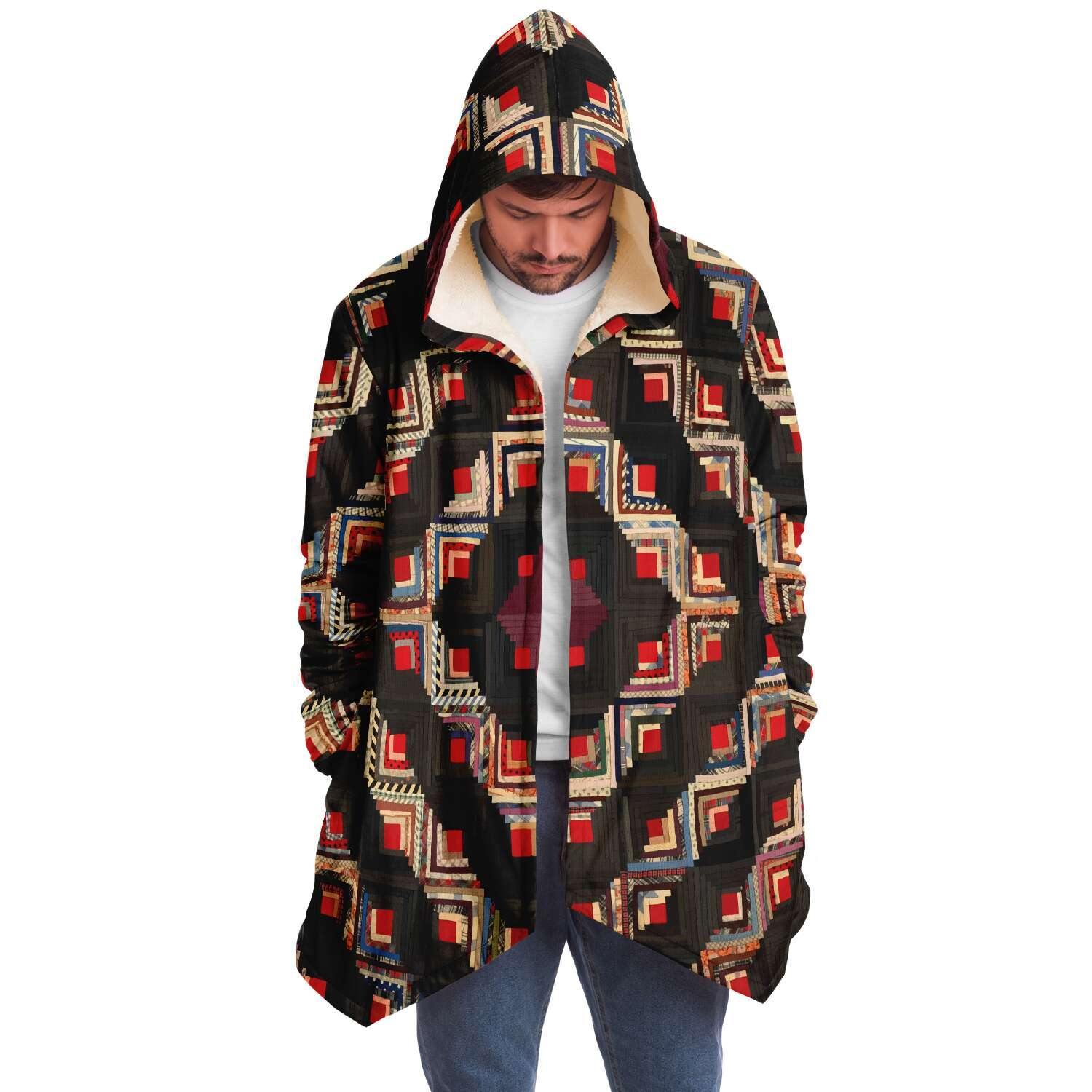 American Log-Cabin Quilt Unisex Dream Cloak (19th century Cloak)