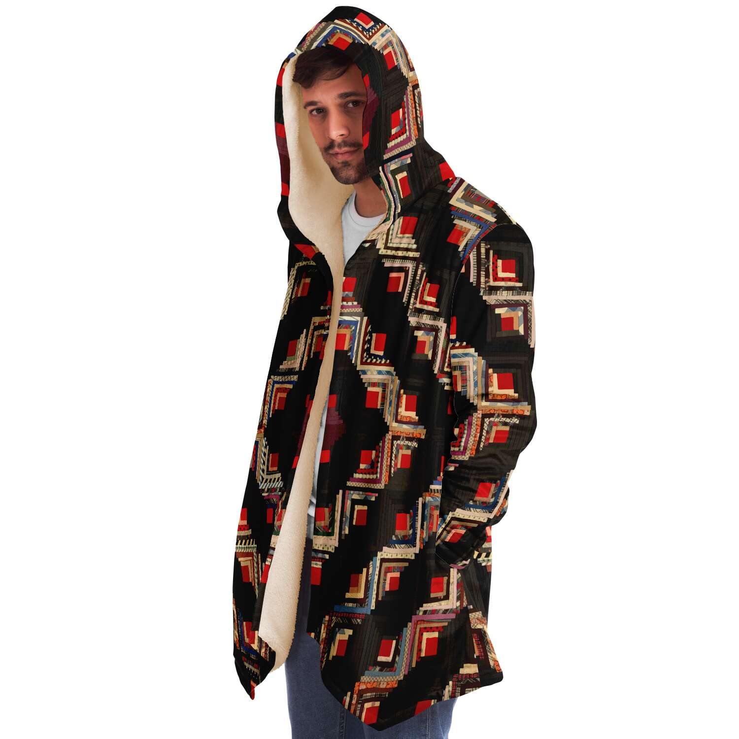American Log-Cabin Quilt Unisex Dream Cloak (19th century Cloak)