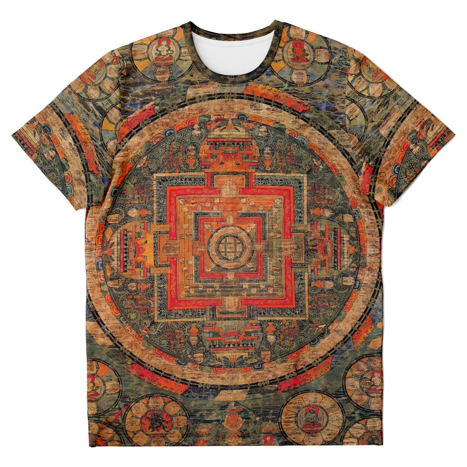 Ancient Tibetan Healing Mandala Thangka Yantra Sacred Geometry Meditation Trippy T-Shirt Tee