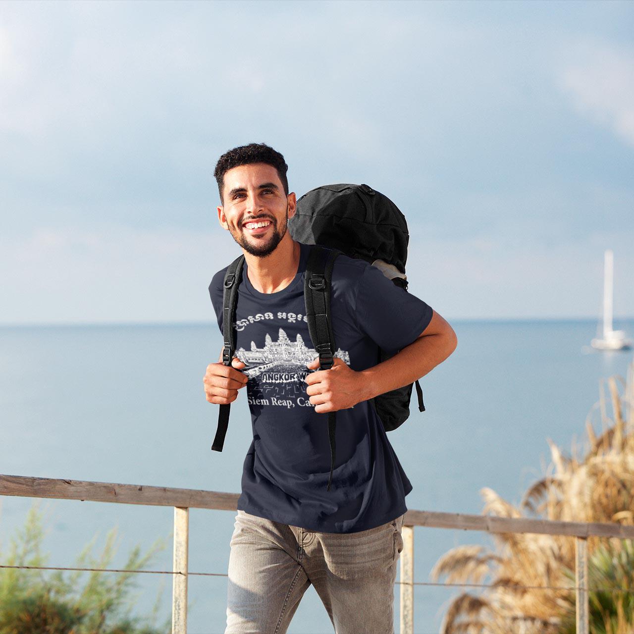 Angkor Wat, Siem Reap, Cambodia Vintage Buddhist Temple Sacred Cosmology Site | Khmer Hindu Vishnu T-Shirt Tee