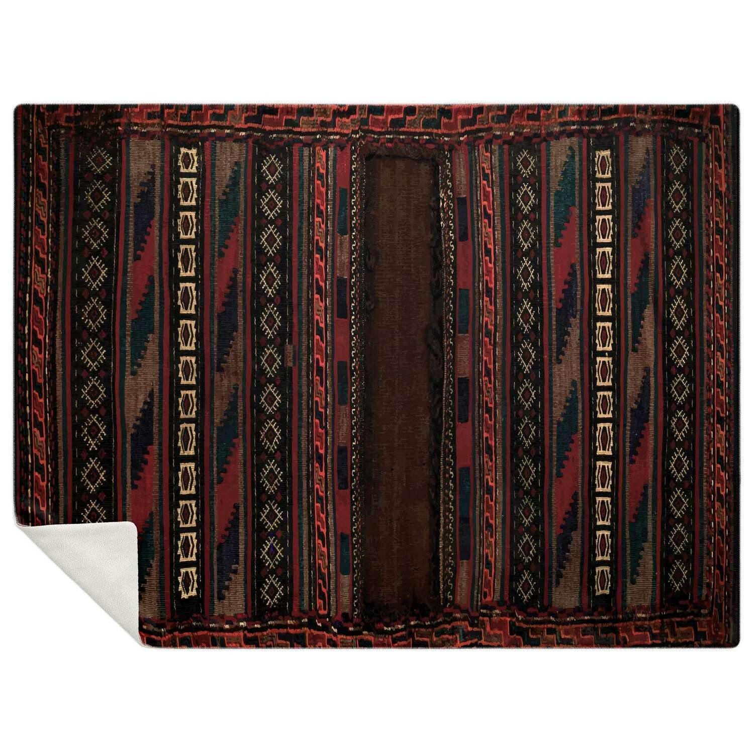 ANTIQUE AFGHAN CAMEL BAG DESIGN | Microfleece Blanket