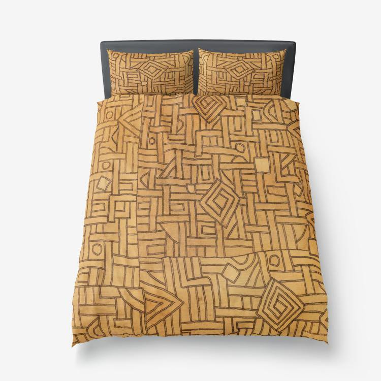 Bedding Set, African Kuba-Cloth Traditional Design