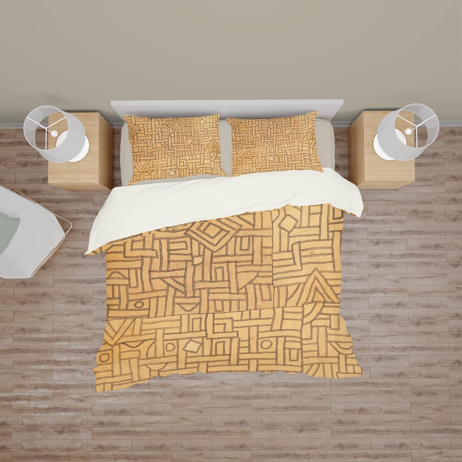 Bedding Set, African Kuba-Cloth Traditional Design