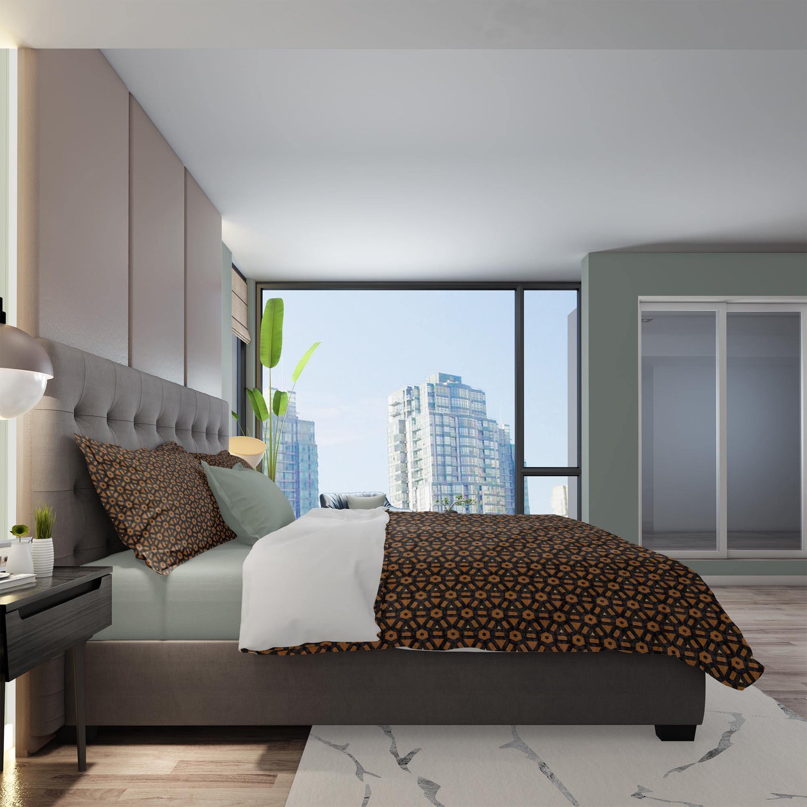 Bedding Set, Modern Bogolan Inspired Design