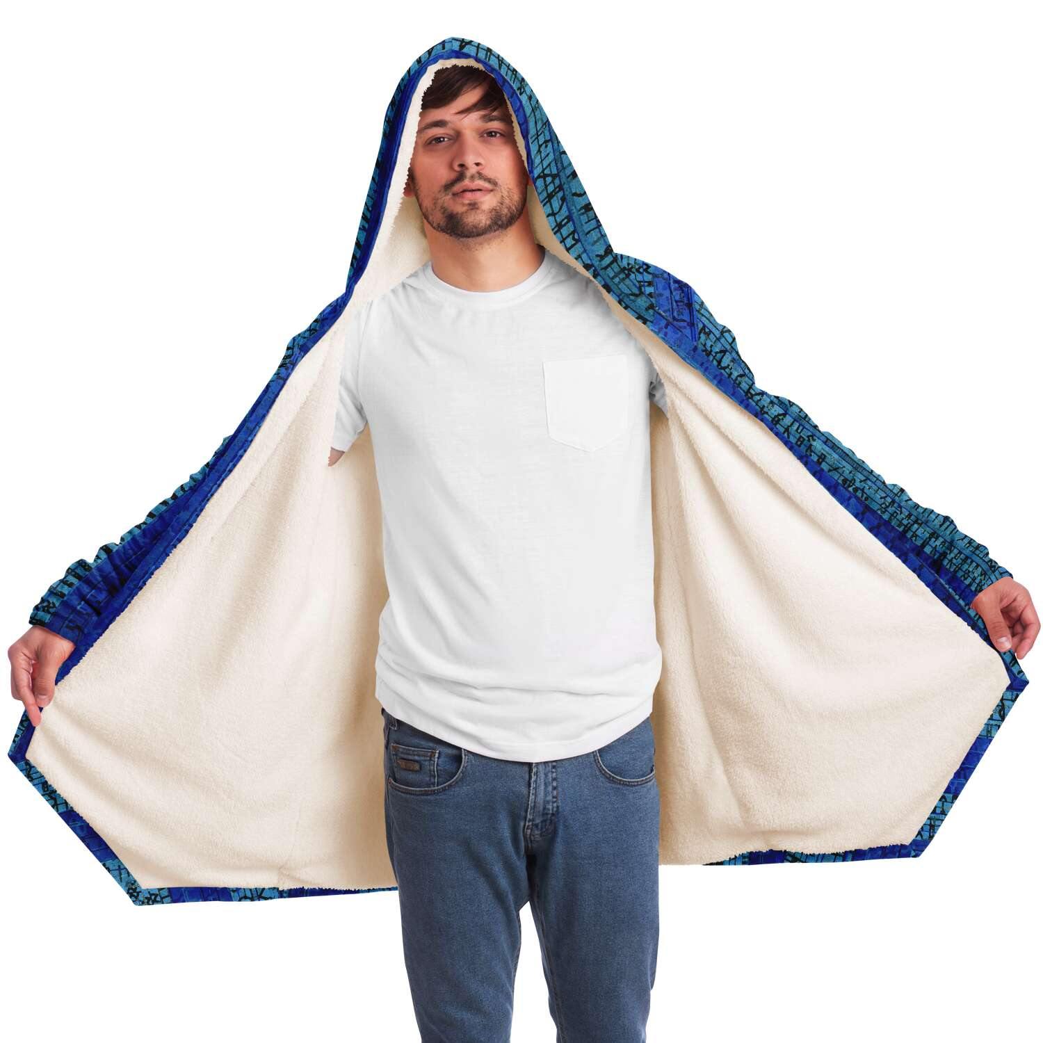 Blue Glitch Modern Cloak