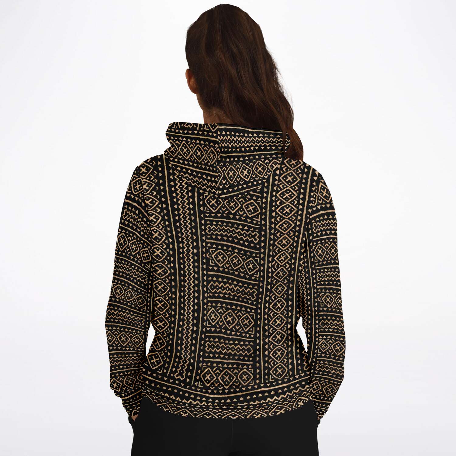Bogolan Mali Mudcloth Hoodie, Boho, Kuba Cloth, Kilim, Baluch, Ethnic Jacket African Hippie Textile Tribal Sweater Pullover Hoodie