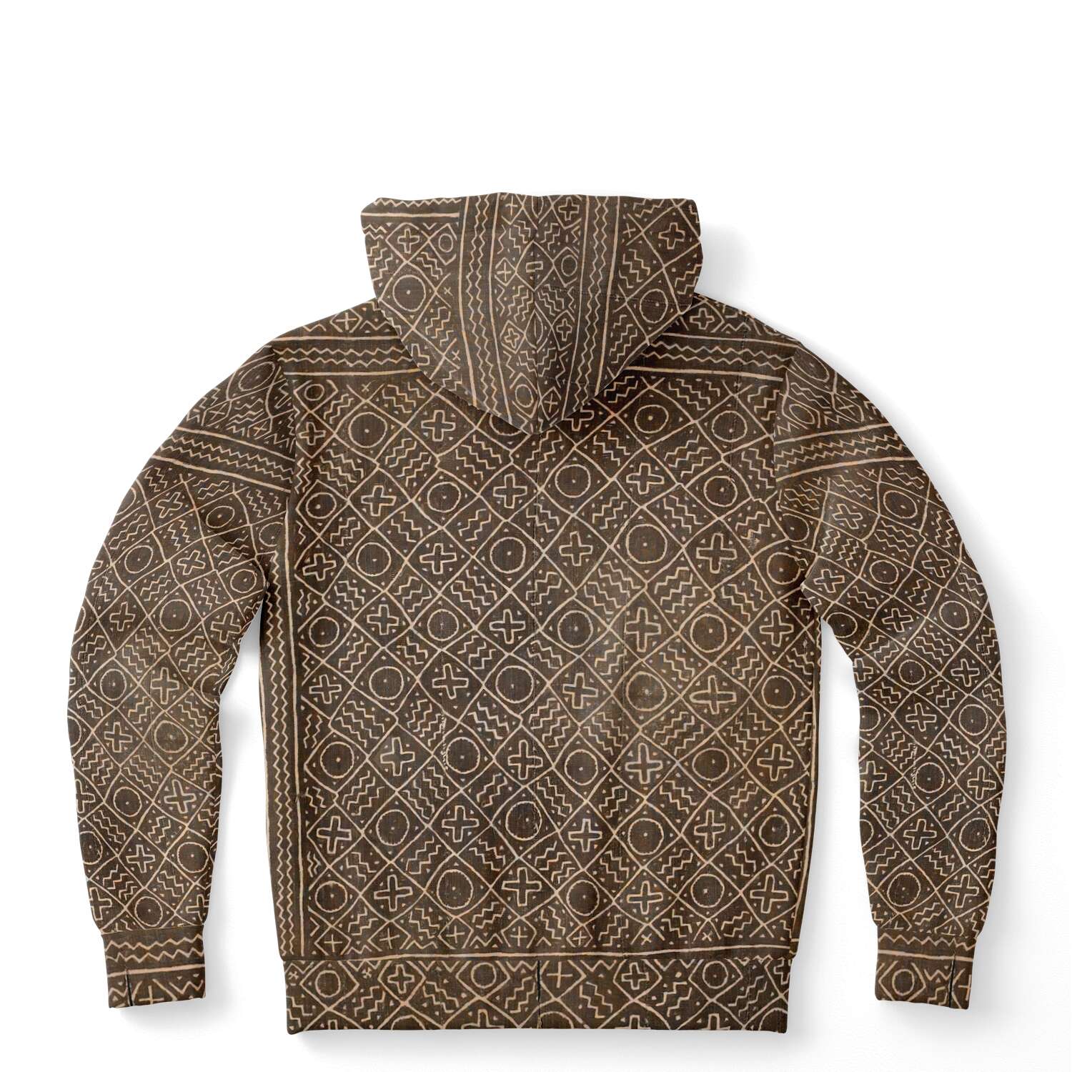 Bogolfinini African Hoodie | Bogolan Mali MudCloth Afrocentric Vintage Kuba Boho Hippie Ethnic Pullover Hoodie
