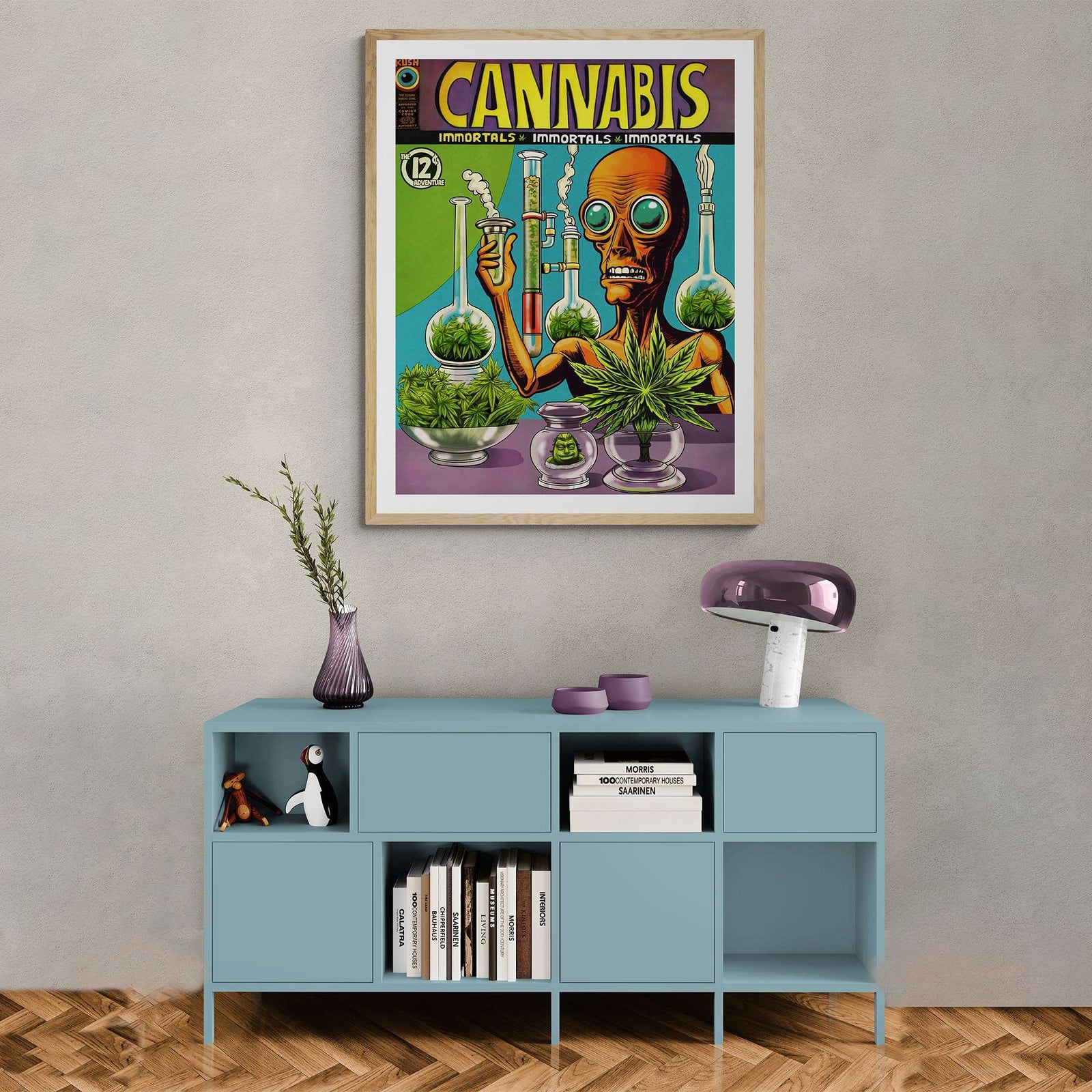 Cannabis Immortals | Alien Smoke Dreamers | 420 Weed Bardo Zone | Vintage 1960s Underground Comic Book Fine Art Print