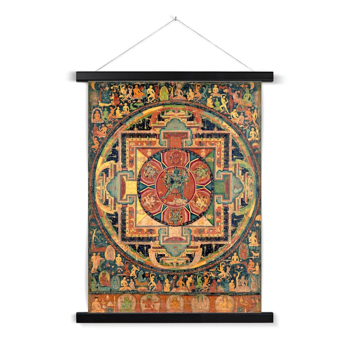 Chakrasamvara Mandala, Wheel of Perfect Bliss | Yoga Tantra Tibetan Vajrayana Buddhism Fine Art Print w Wood Hanger