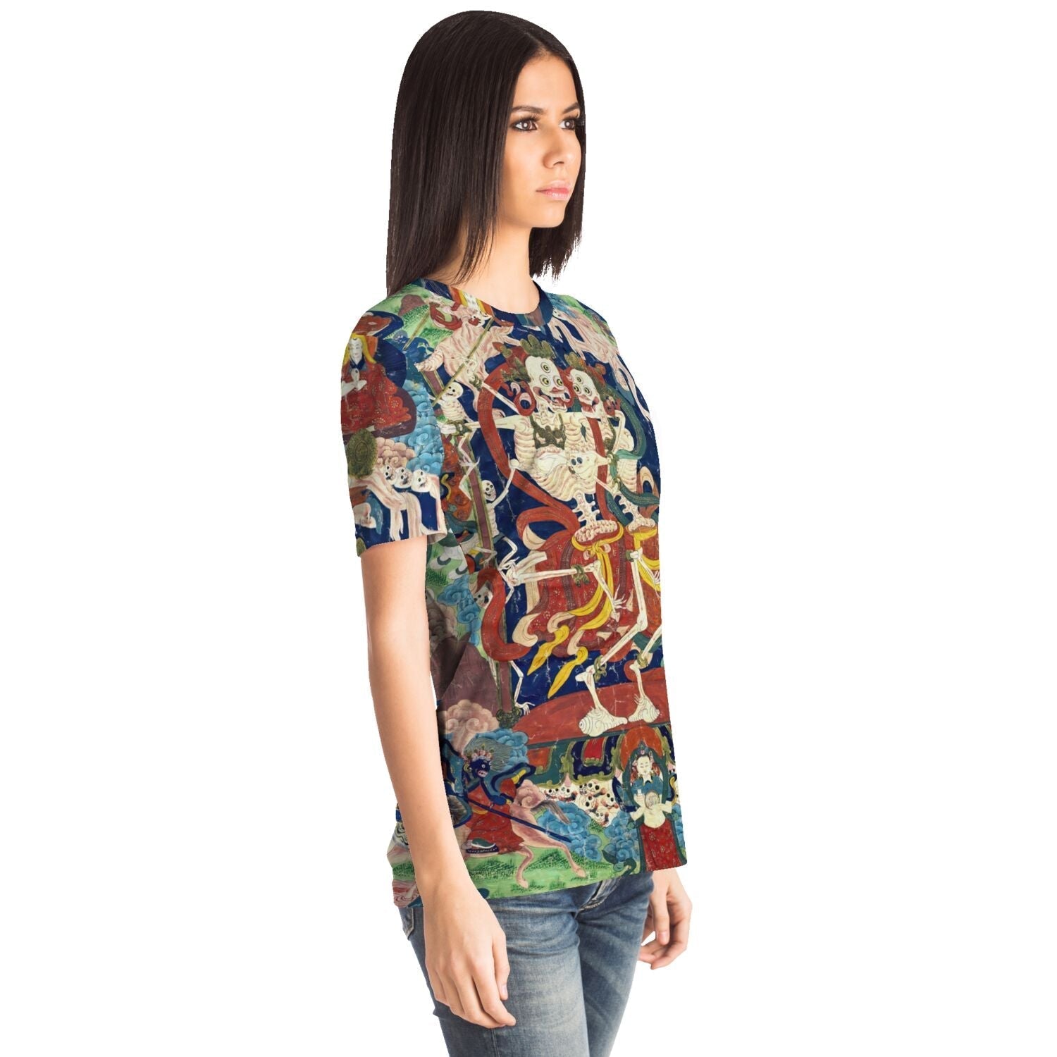 Citipati Skeleton Deity | Tibetan Buddhist Lords of the Cemetery | Dance of Death Graphic Art T-Shirt