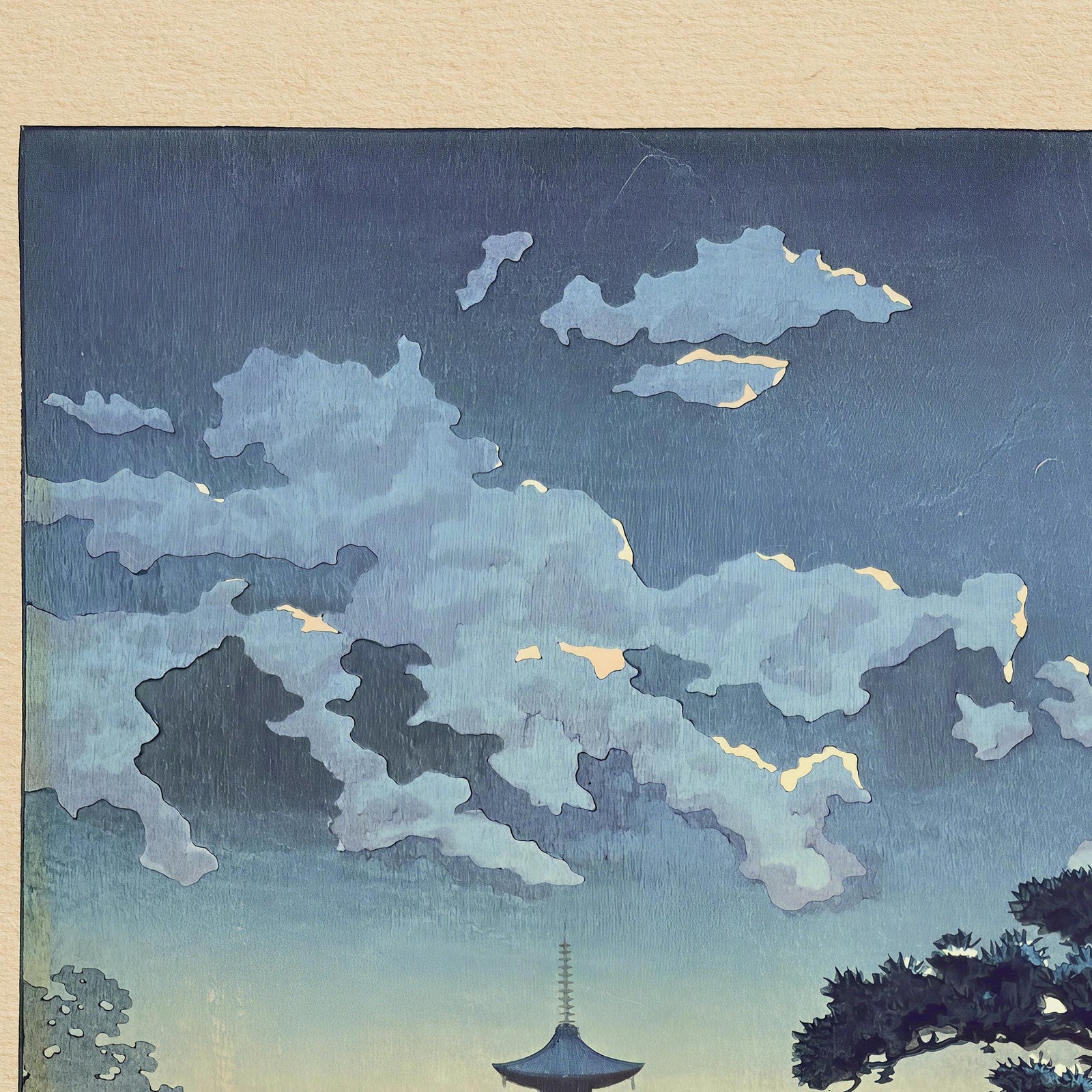 Shinobazu Pond in Ueno: Tsuchiya Koitsu | Vintage Edo Period Japanese Ukiyo-e Temple and Atmospheric Landscape Fine Art Print
