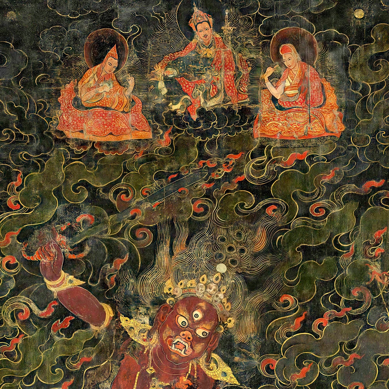 Palden Lhamo, Shri Devi Tibetan Buddhist Wrathful Protector Deity | Antique Thangka All-Over-Print T-Shirt