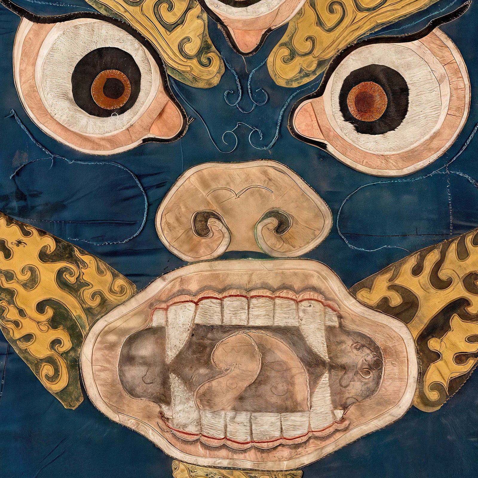 Yellow Mahakala: Wrathful Ancient Tibetan Deity | Devotional Temple Wall Art | Altar Room Meditation Fine Art Print