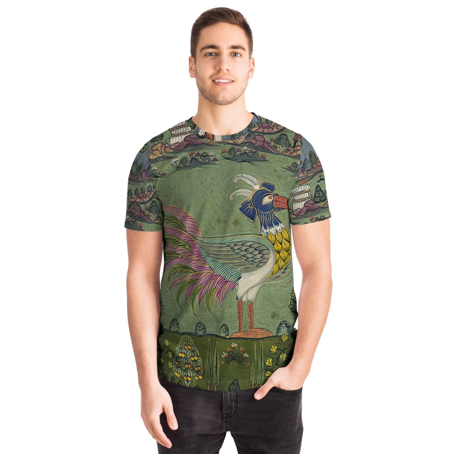 Colorful Indian Pitta Bird | 17th-Century Mythological Guardian of the Forest | Good Fortune Prosperity Graphic Art T-Shirt