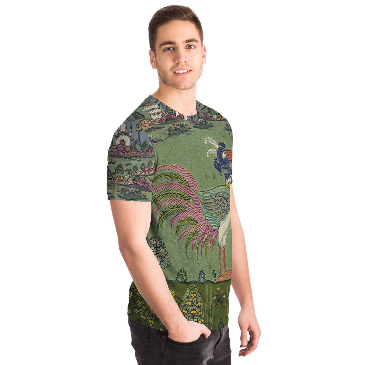 Colorful Indian Pitta Bird | 17th-Century Mythological Guardian of the Forest | Good Fortune Prosperity Graphic Art T-Shirt