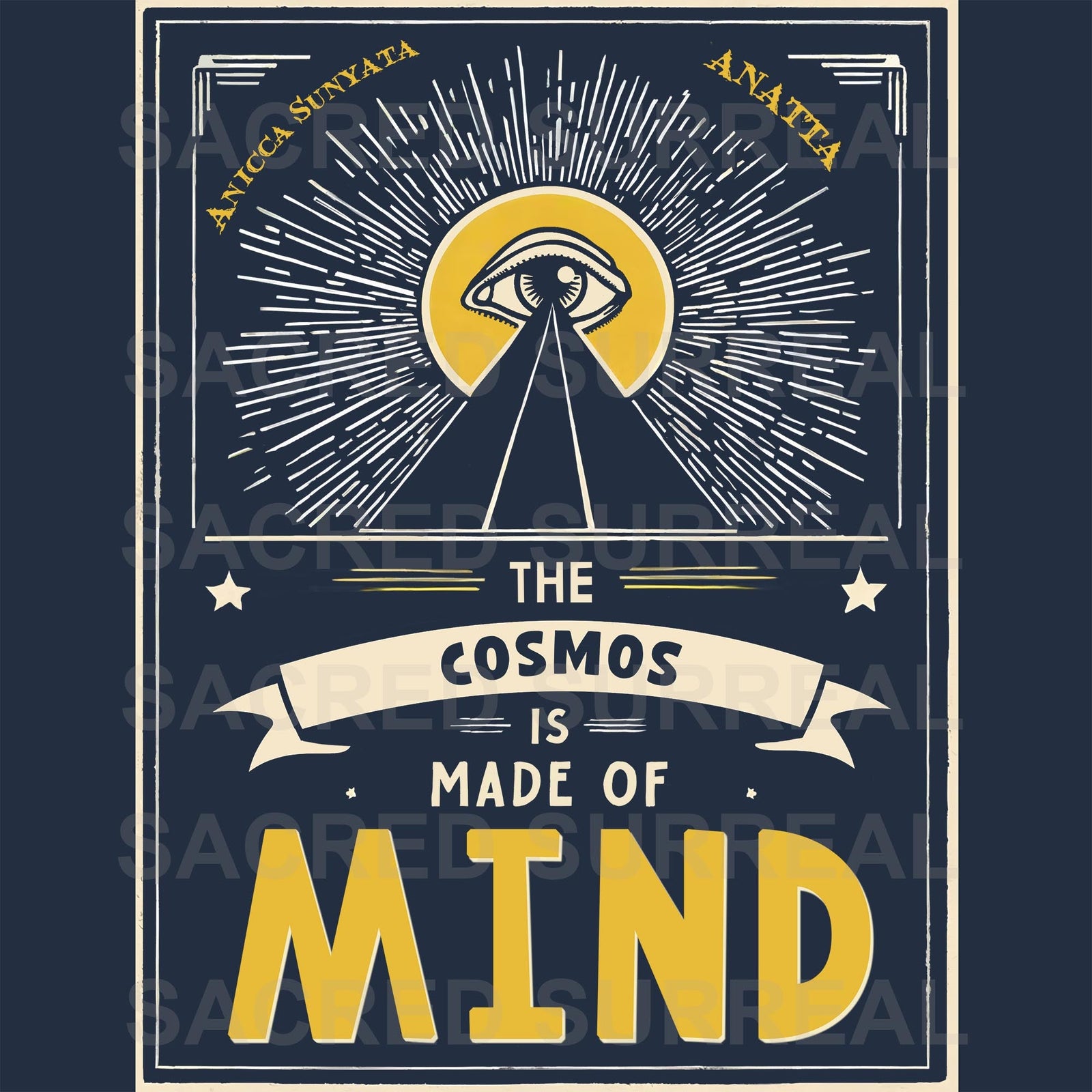 Cosmos Is Made of Mind | Zen Ch'an Buddhist Emptiness Impermanence Dharma | Eye of Provenance Mystical Pyramid Graphic Art T-Shirt