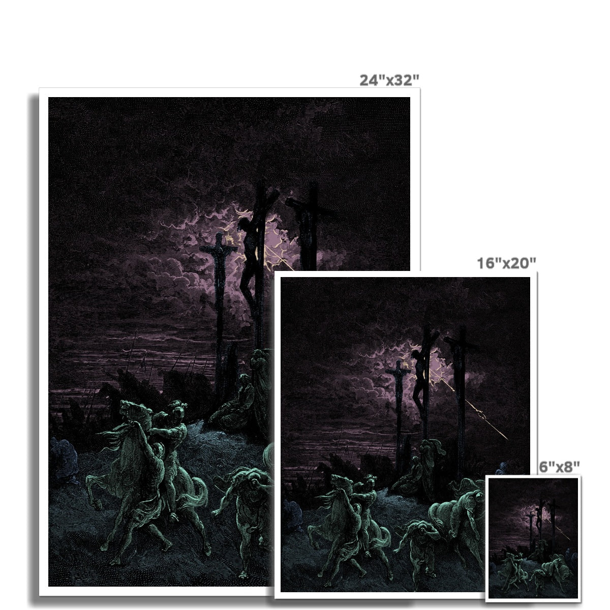 The Crucifixion of Jesus by Gustave Doré | Biblical Christian Passion of Christ Spiritual Wall Art Gift Vintage Fine Art Print