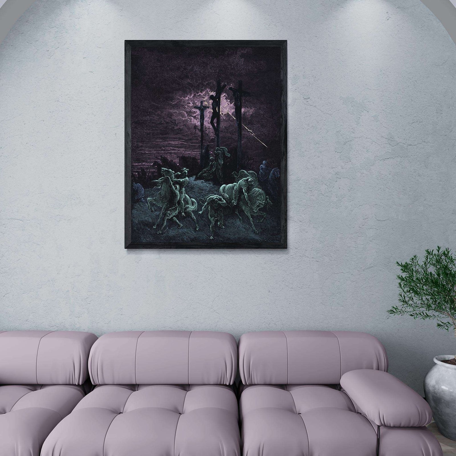 Darkness at the Crucifixion | Gustave Dore Paradise Lost, Dante | Surreal Full Color Eerie Christ Fine Art Print