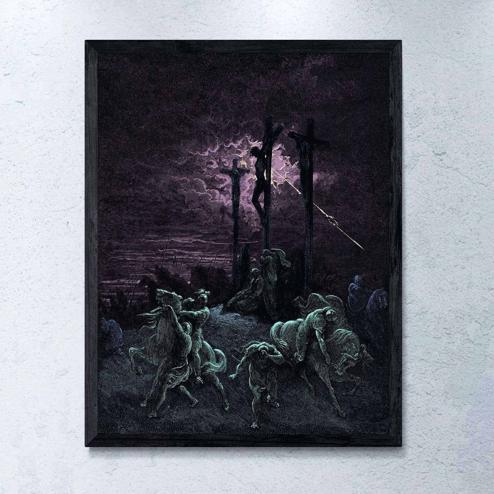 Darkness at the Crucifixion | Gustave Dore Paradise Lost, Dante | Surreal Full Color Eerie Christ Fine Art Print