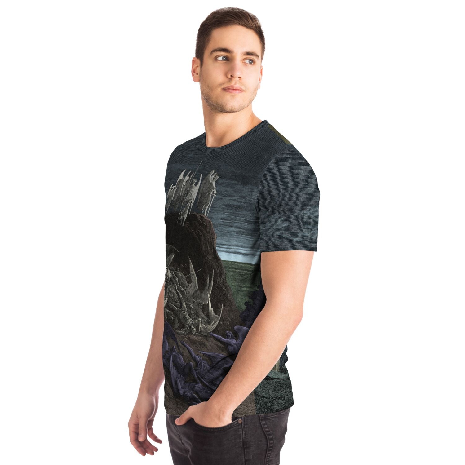 Demons Vs. Angels | The War for Heaven | Better to Reign in Hell, Satan Occult, Gustave Dore Vintage Graphic Art T-Shirt