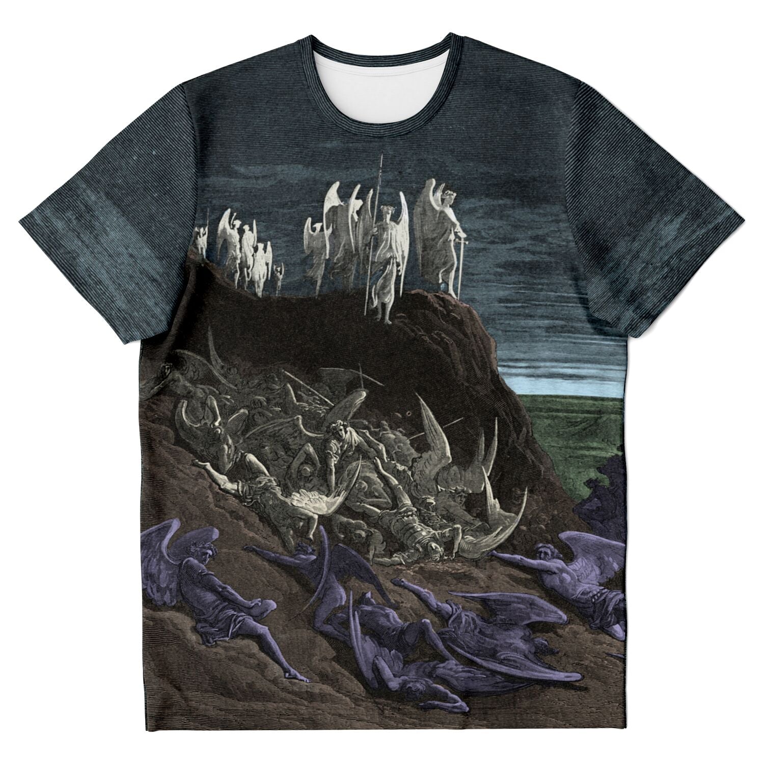 Demons Vs. Angels | The War for Heaven | Better to Reign in Hell, Satan Occult, Gustave Dore Vintage Graphic Art T-Shirt