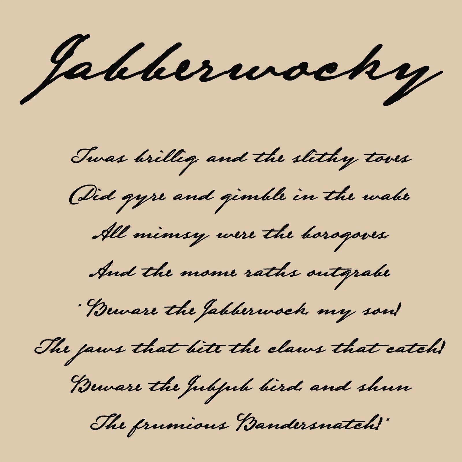 Double Sided Jabberwocky, Through the Looking Glass | Book Lover Gift | Lewis Carroll Supernatural Vintage T-Shirt