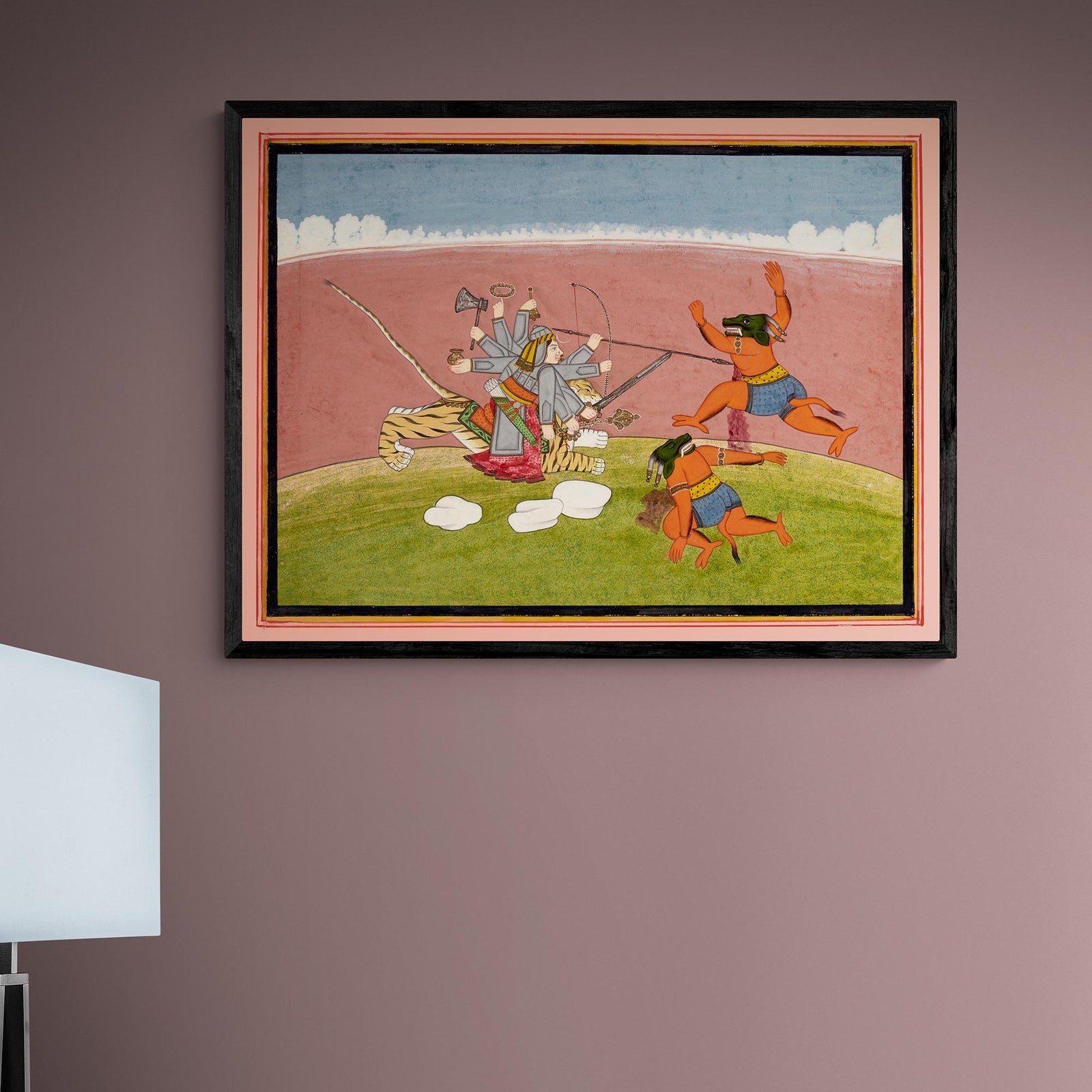 Durga Slaying Sumbha | Hindu Mythology, Indian Folklore | Devi Shakti Divine Feminine Vintage Fine Art Print