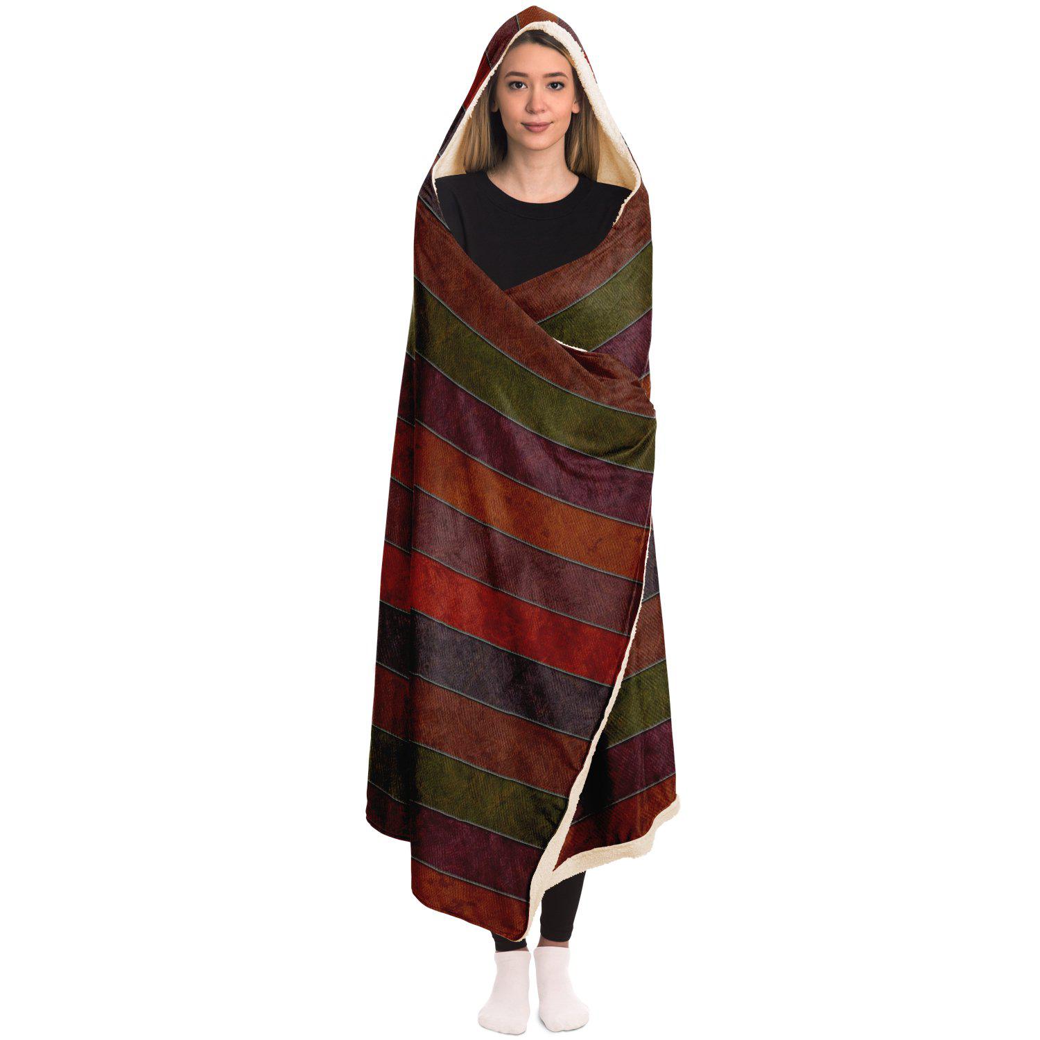 Earth Tones Contemporary Hooded Blanket