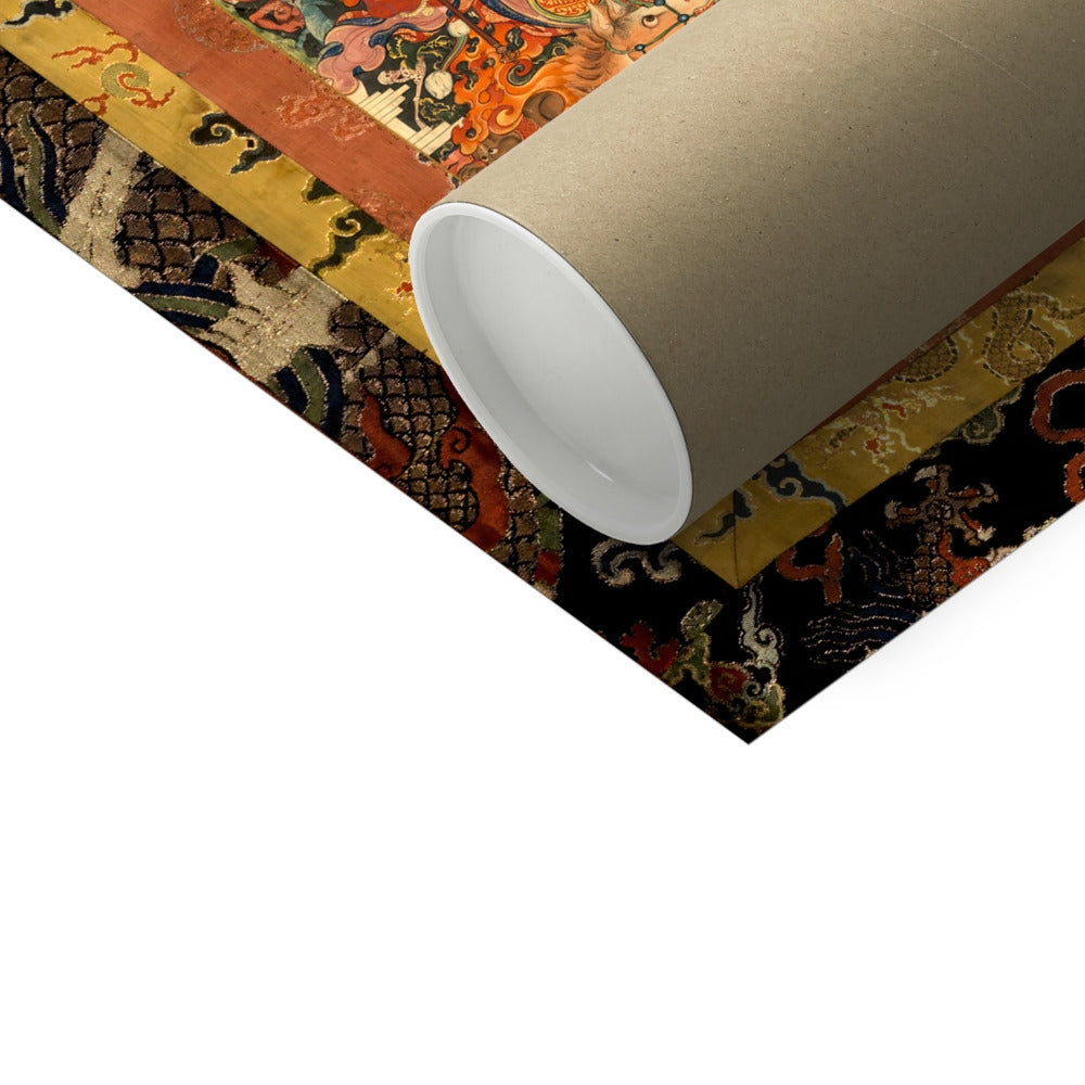 Mahakala and Dharma Guardians | Tibetan Buddhist Mandala Thangka | Vintage Fine Art Print