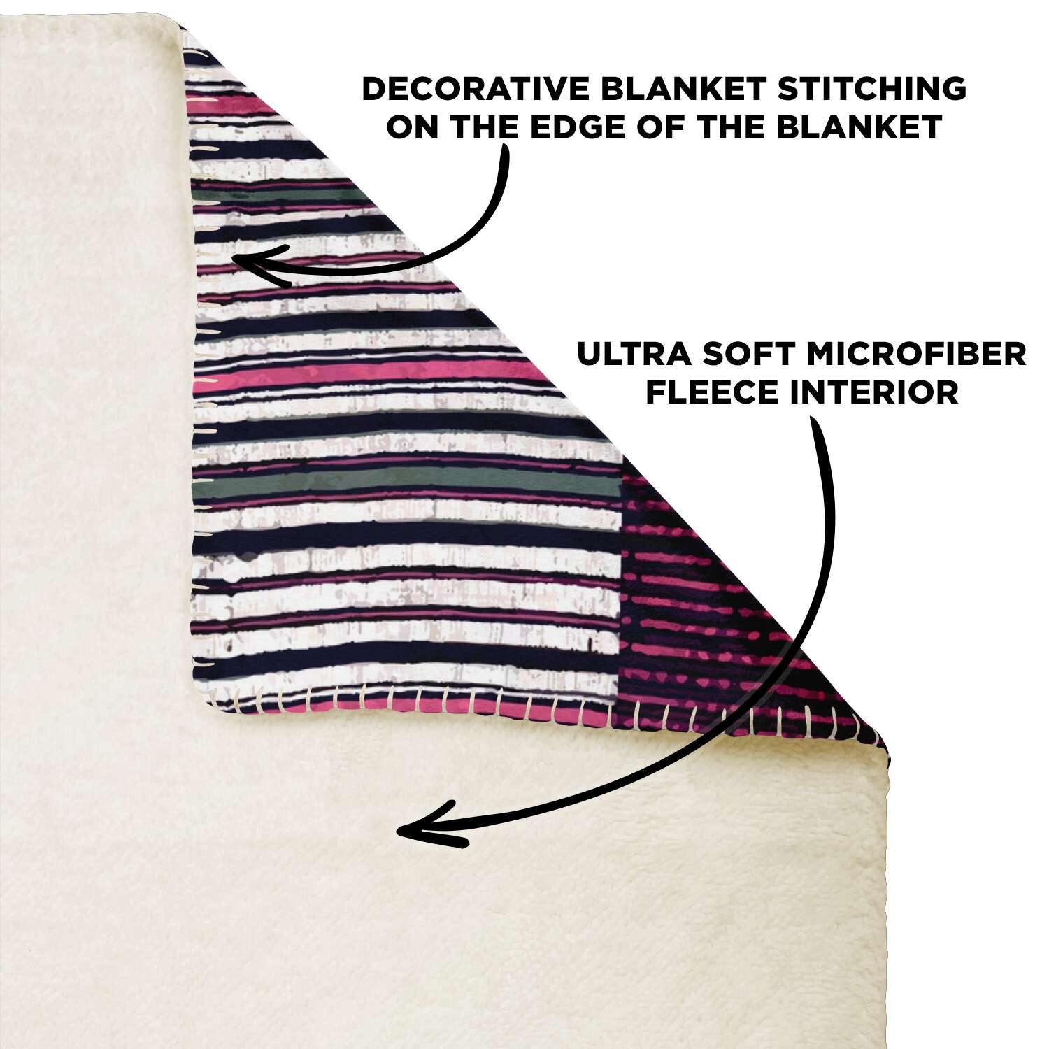 Fleece Blanket, Antique Laos Traditional Design