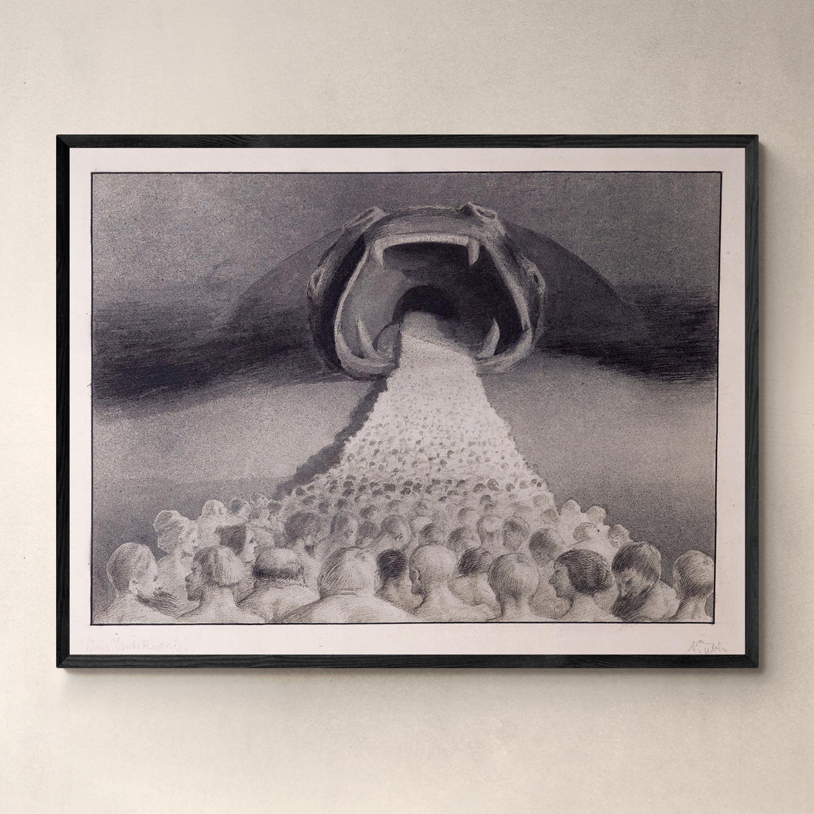 Framed Alfred Kubin - Into The Unknown Symbolist Surreal Wall Art Antique Gothic Supernatural Decor Dark Occult Framed Art Print
