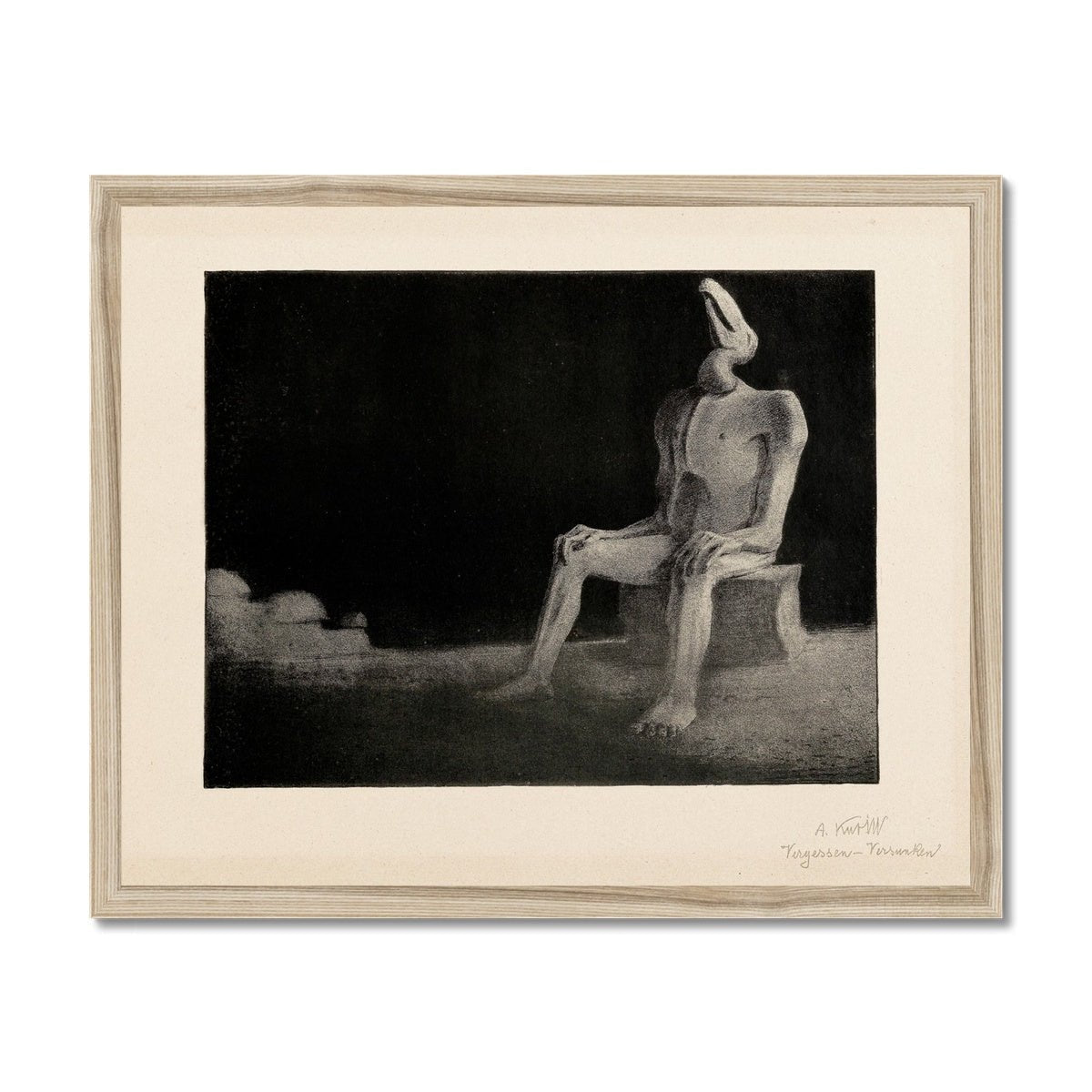 Framed Alfred Kubin: The Past Forgotten, Swallowed, Symbolist Surrealist Occult Gothic Macabre Framed Art Print