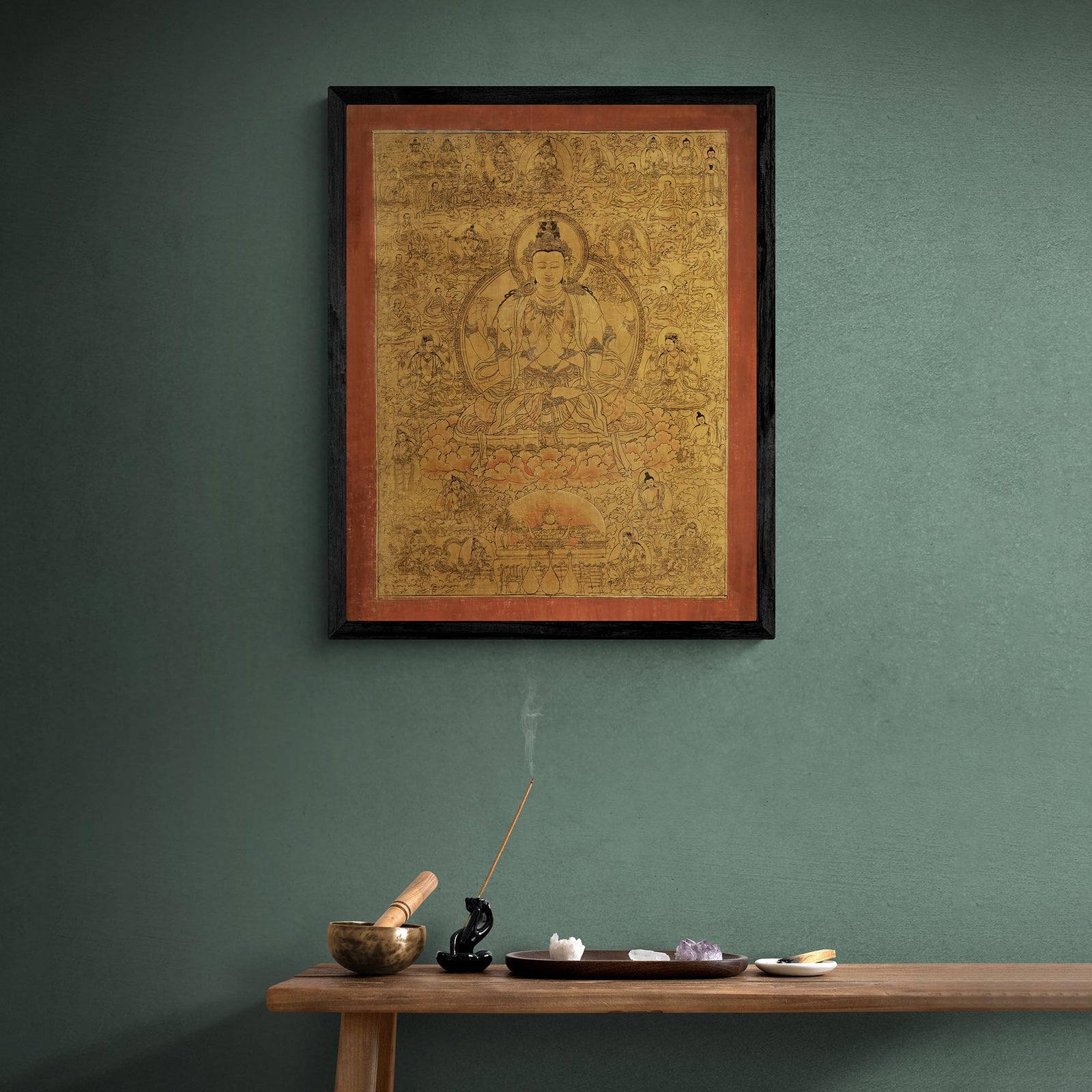 Framed Avalokiteshvara Buddha of Compassion | Guan Yin, Kuan Yin Bodhisattva | Meditation Mindfulness Yoga Framed Art Print