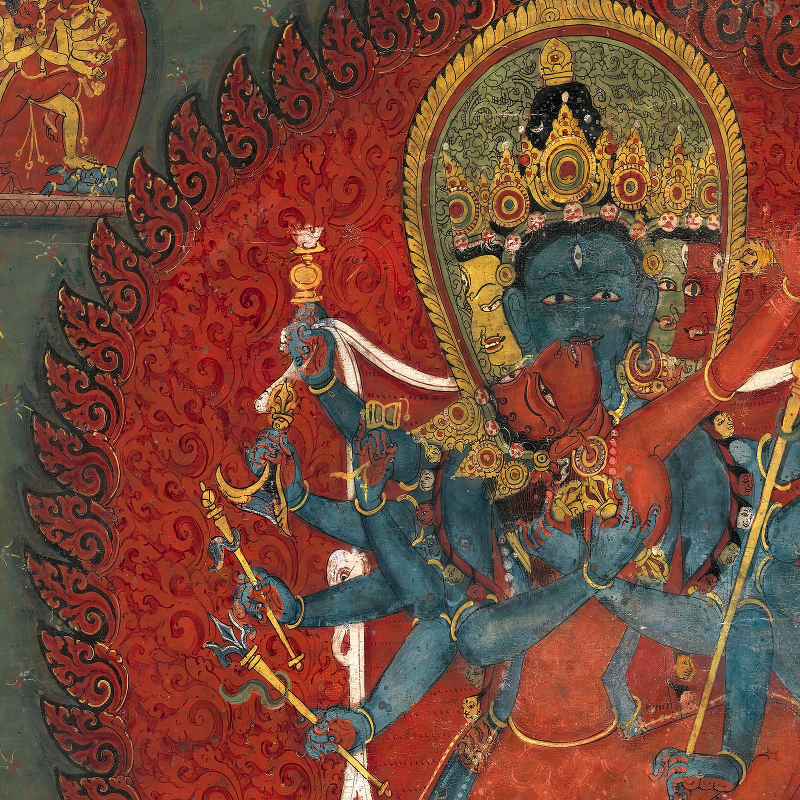 Framed Chakrasamvara and Vajravahi Hindu and Buddhist Deities Tantric Antique Indian Shiva Yogic Dakini Yogini Erotic Eros Framed Art Print