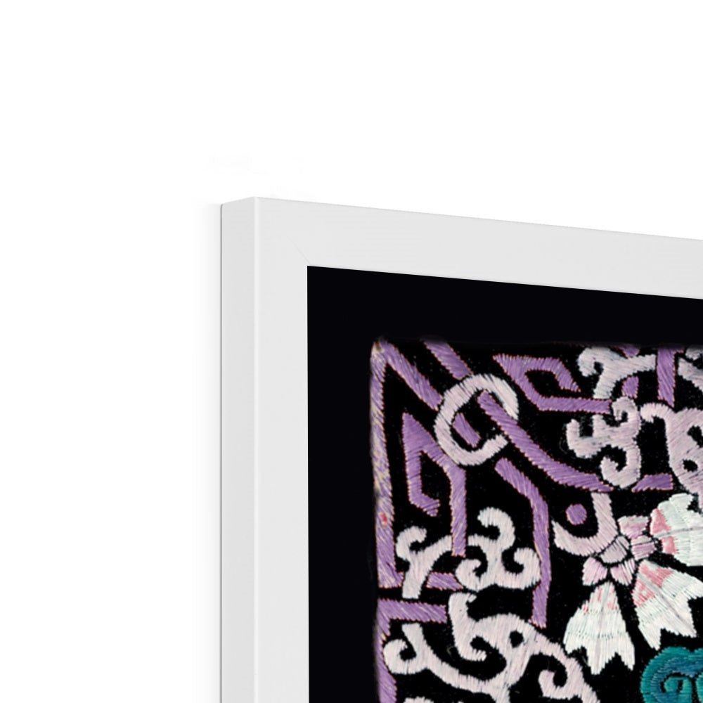 Framed Qing Dynasty, Traditional Chinese Silk Embroidery Pheasant Antique Mandarin Square Framed Art Print