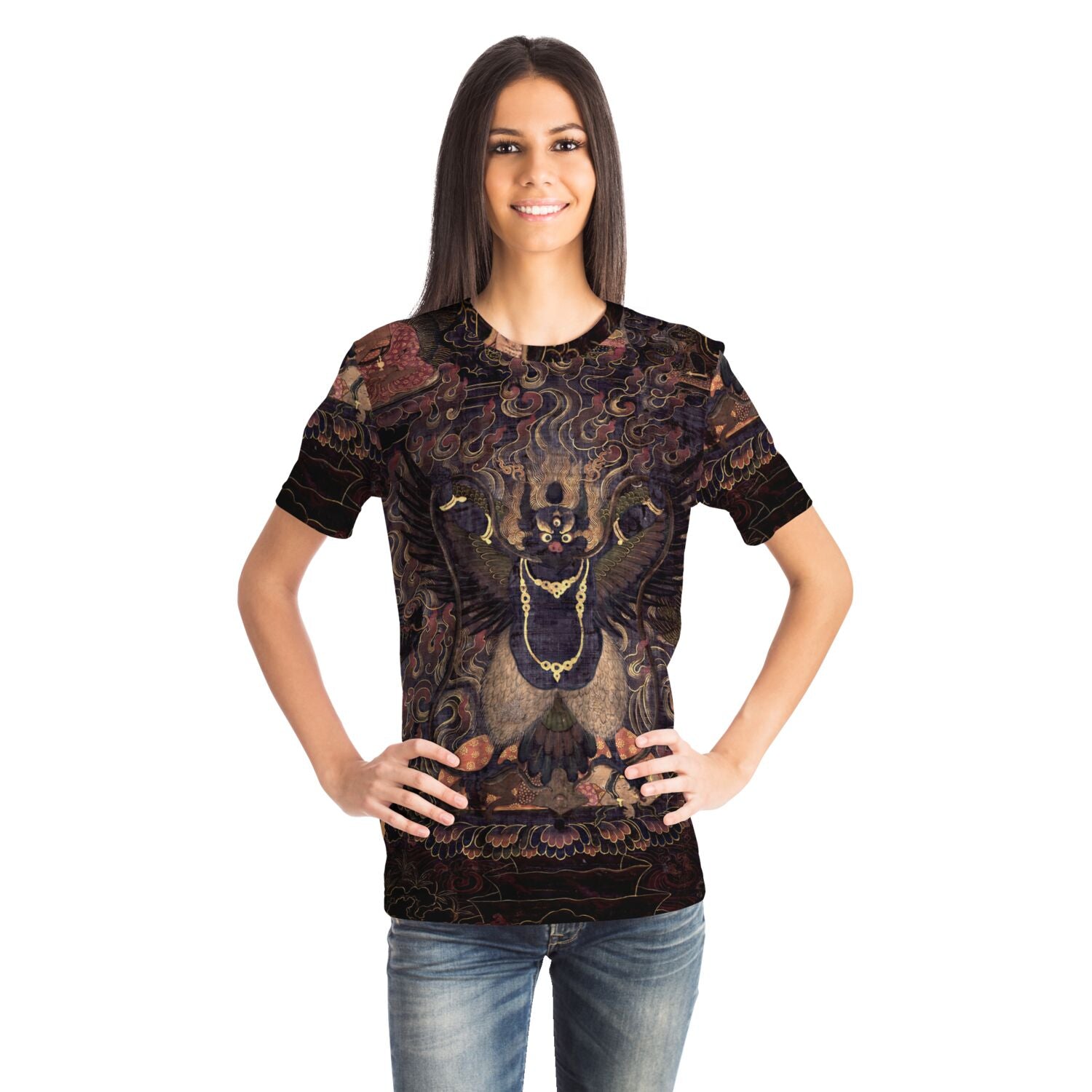 Garuda Sacred Tibetan Dharma Protector, Buddhist Deity, Vishnu Hindu Graphic Art Tee T-Shirt