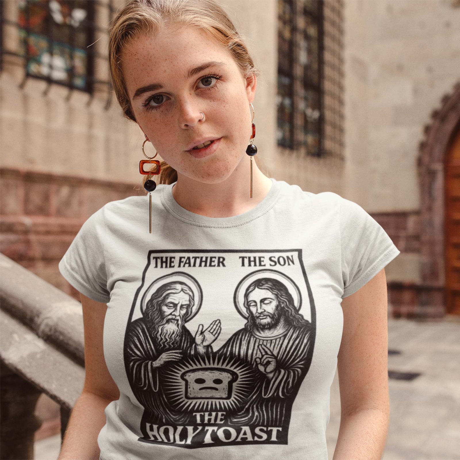 The Holy Toast: Blasphemous Atheist Medieval Tee | Funny Christian Middle-Ages Graphic Art T-Shirt