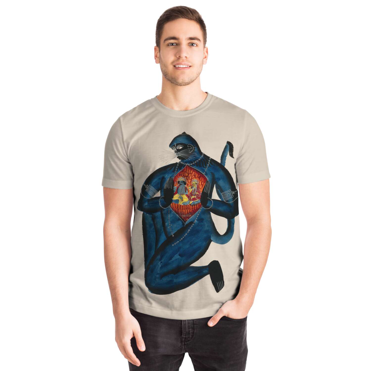 Hanuman Revealing Rama (Vishnu) and Sita in His Heart Vedic T-Shirt