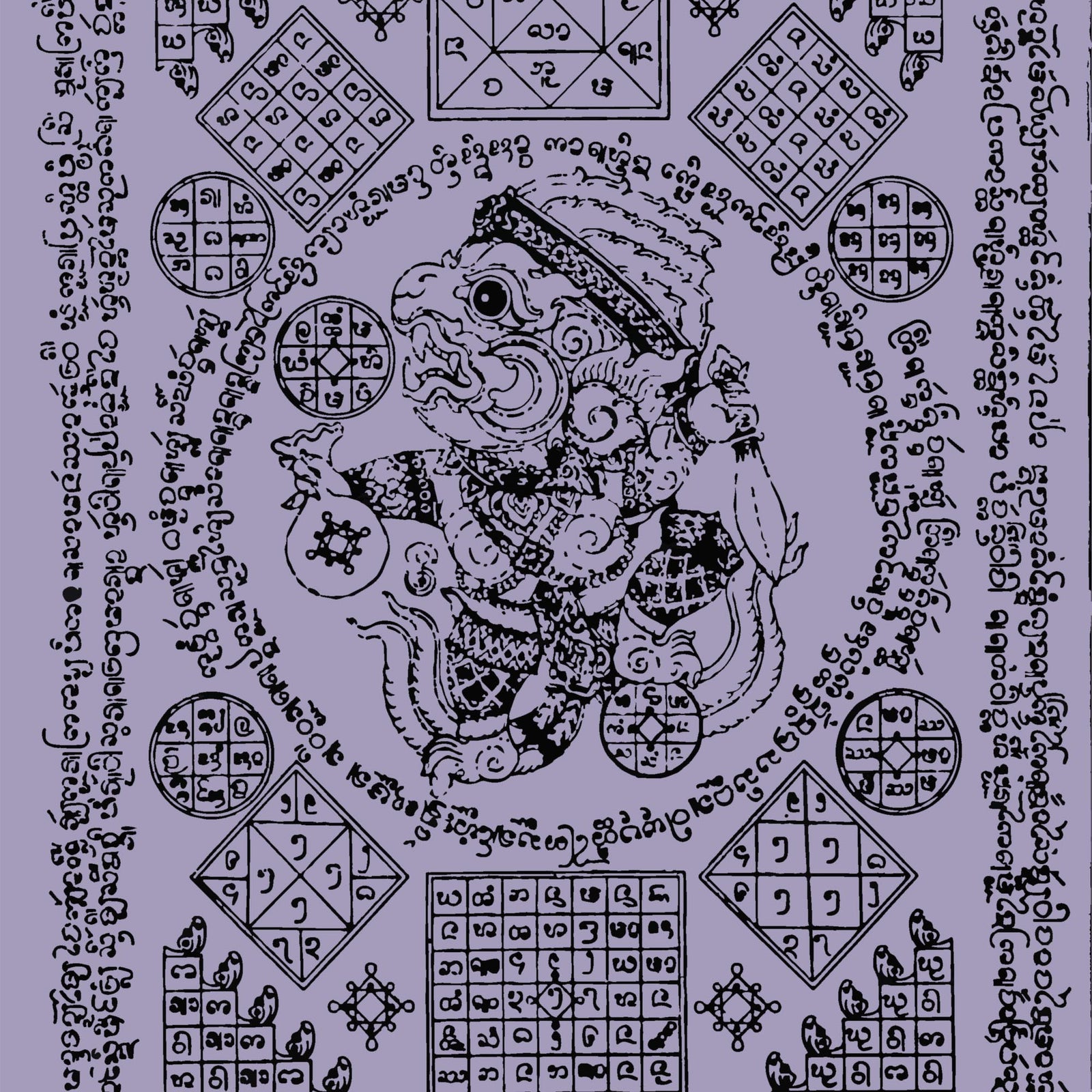 Hanuman Sak Yant Wealth & Prosperity Thai Talisman, Amulet for Luck & Abundance Graphic Art T-Shirt