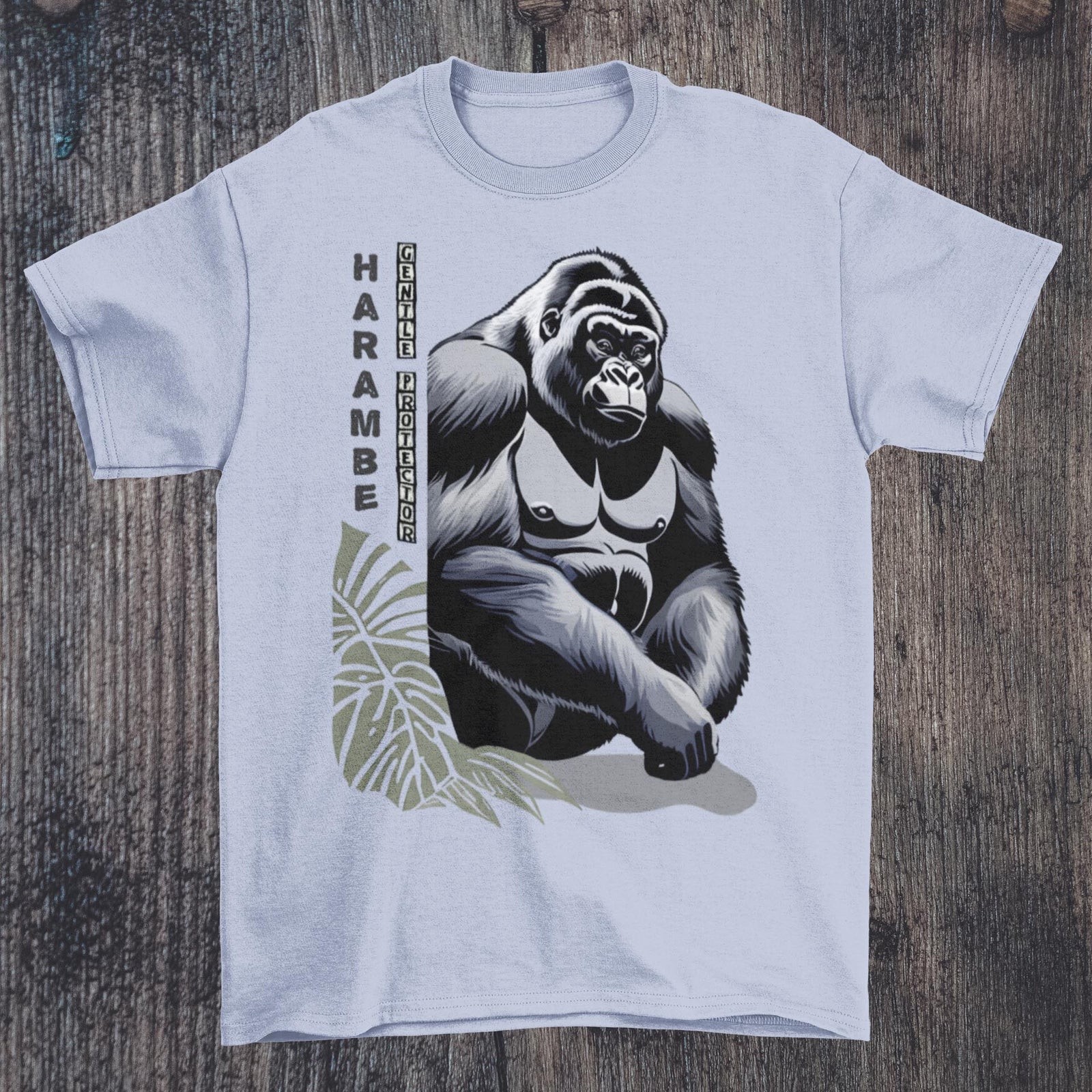 Harambe, Gentle Protector | Majestic Ape, Compassionate Gorilla, Chimp | Wildlife, Jungle, Nature, Biodiversity Graphic Art T-Shirt